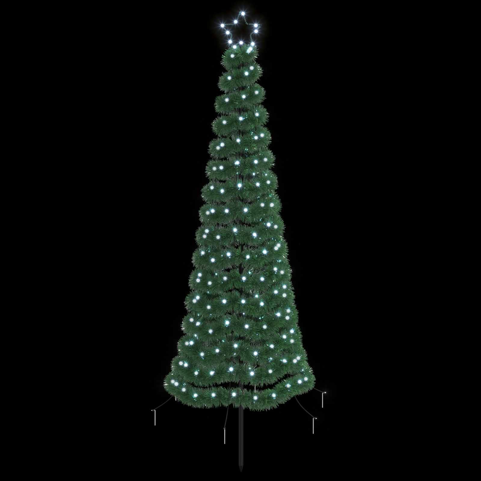 LED novoletna jelka iz tinsel traku s klinom EKENAS 180 cm