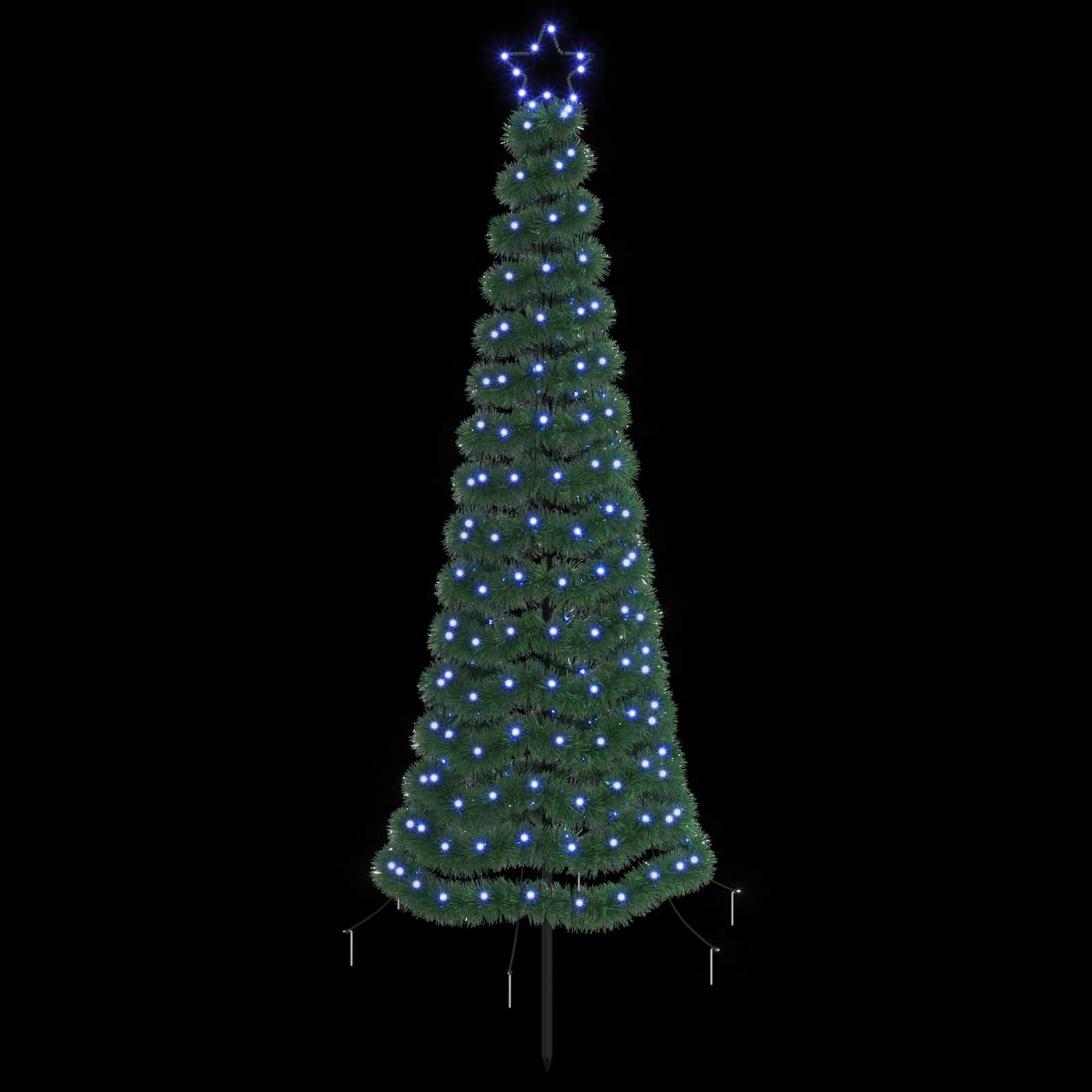 LED novoletna jelka iz tinsel traku s klinom EKENAS 180 cm