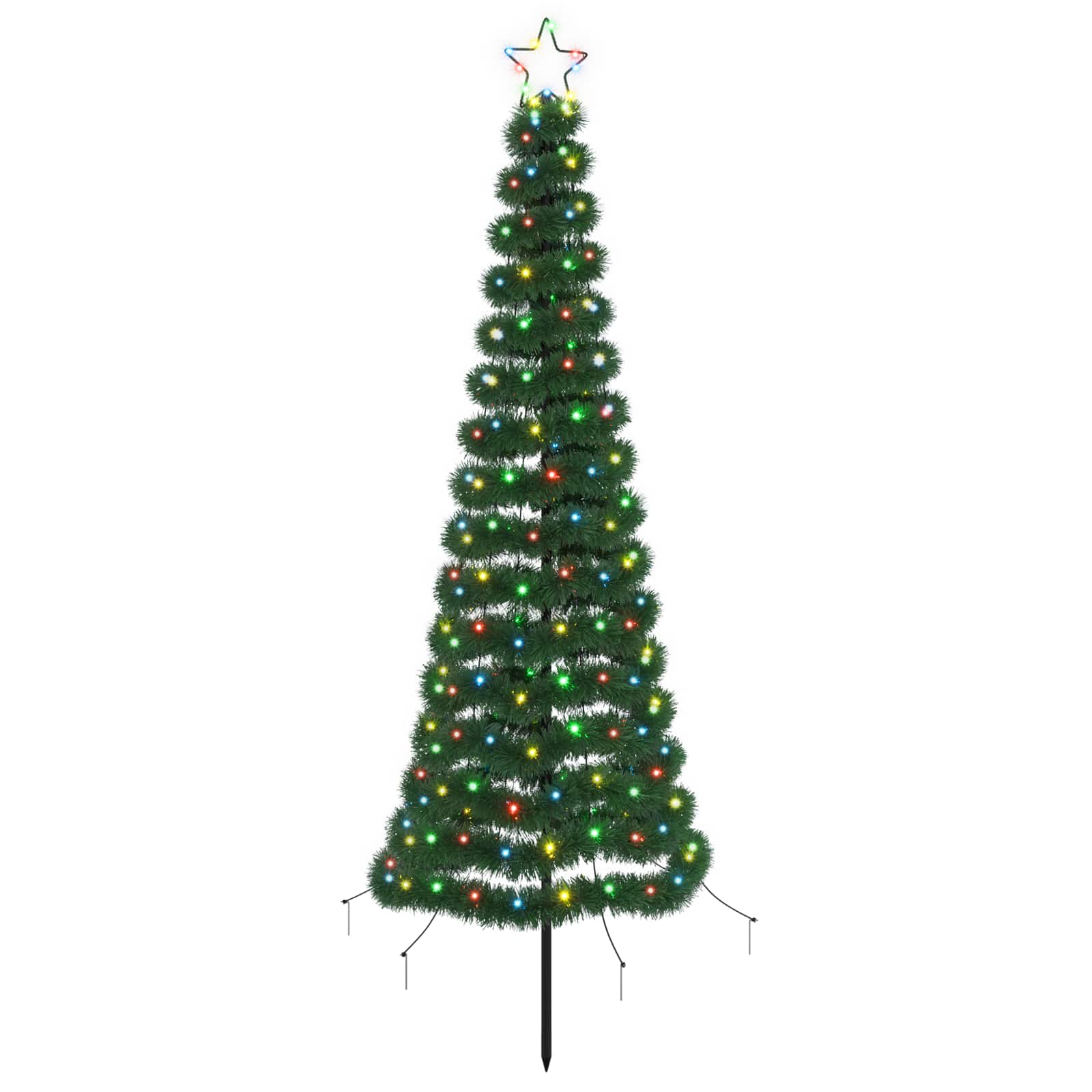 LED novoletna jelka iz tinsel traku s klinom EKENAS 180 cm