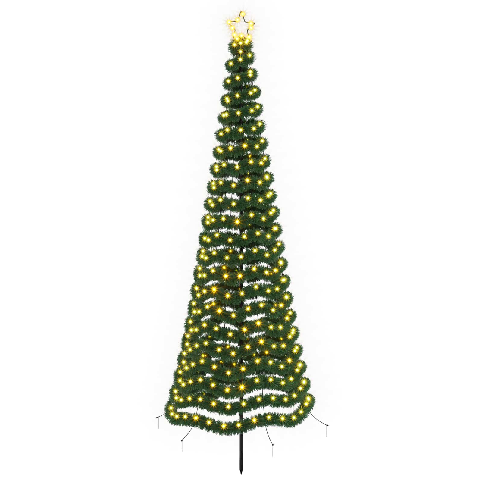 LED novoletna jelka iz tinsel traku s klinom EKENAS 250 cm