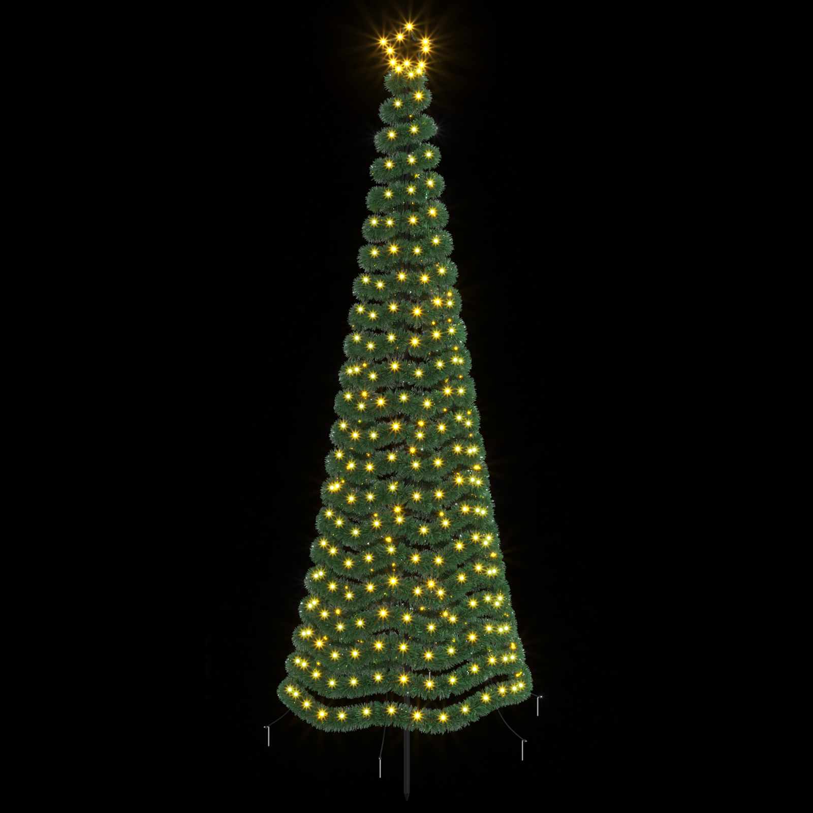 LED novoletna jelka iz tinsel traku s klinom EKENAS 250 cm