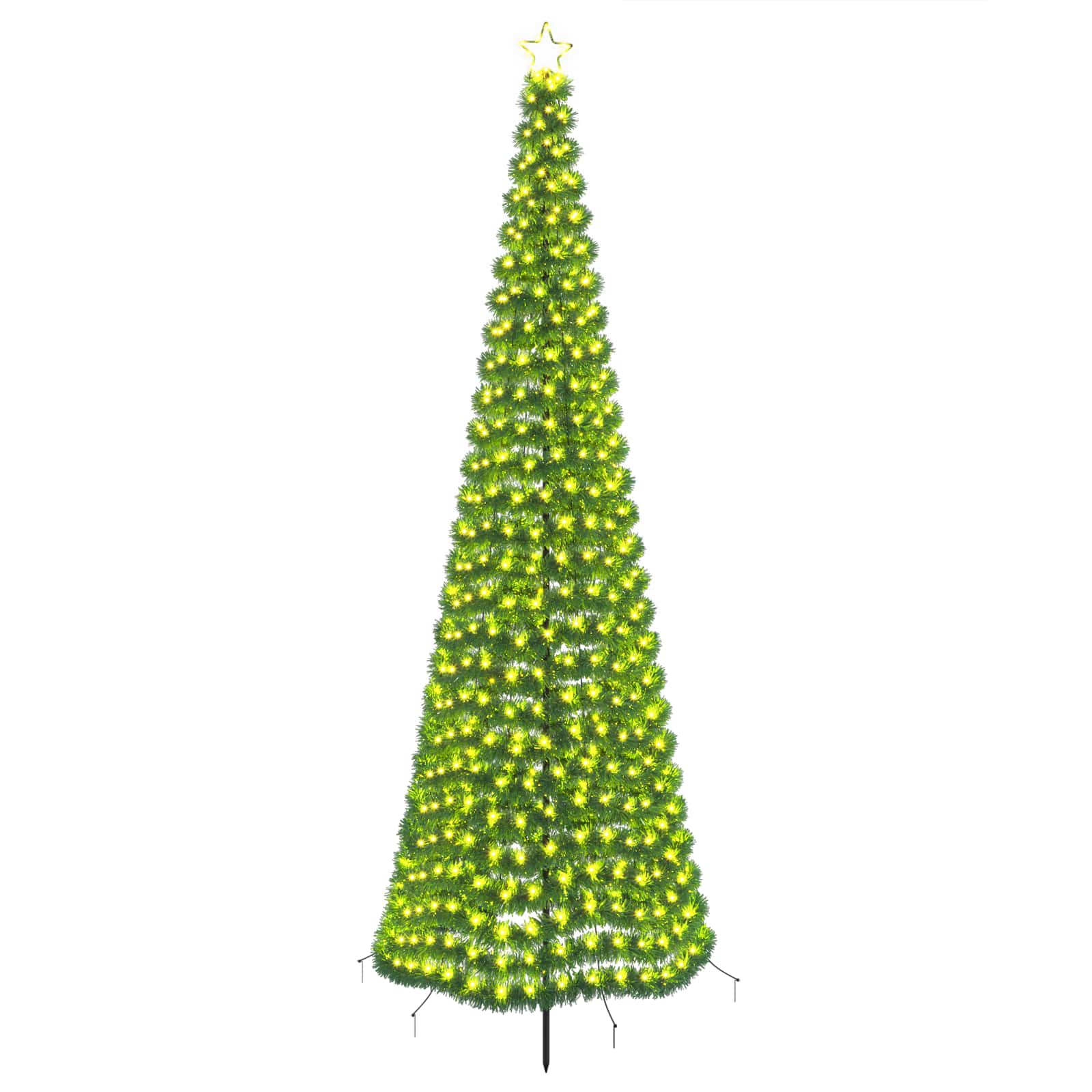 vidaXL LED lametový vianočný stromček so zápichom EKENAS 300 cm