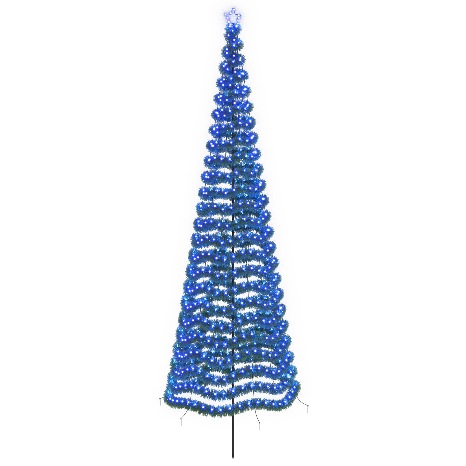 LED novoletna jelka iz tinsel traku s klinom EKENAS 400 cm
