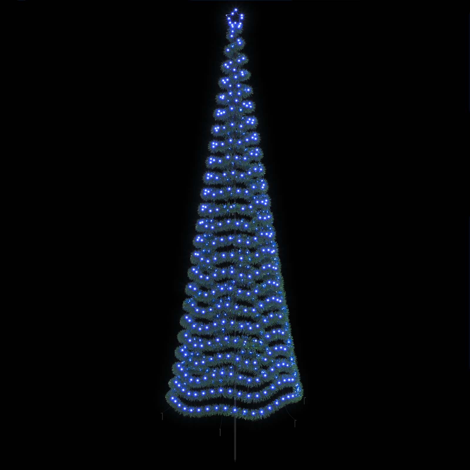 LED novoletna jelka iz tinsel traku s klinom EKENAS 400 cm