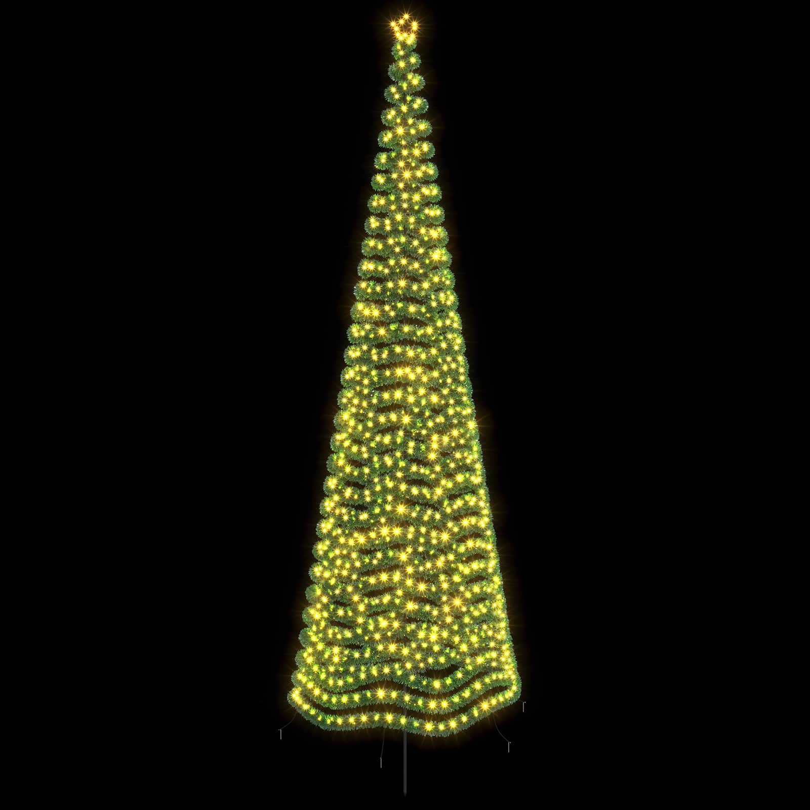 LED novoletna jelka iz tinsel traku s klinom EKENAS 500 cm