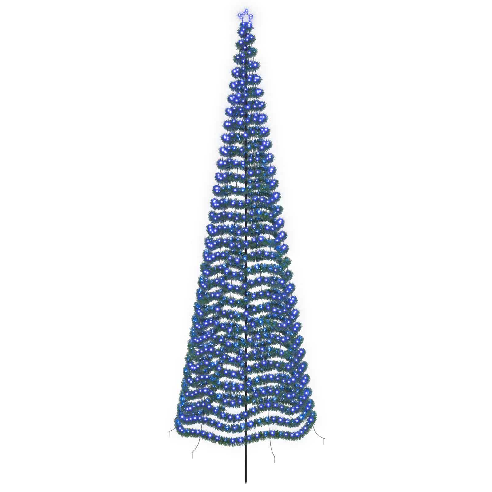 LED novoletna jelka iz tinsel traku s klinom EKENAS 500 cm