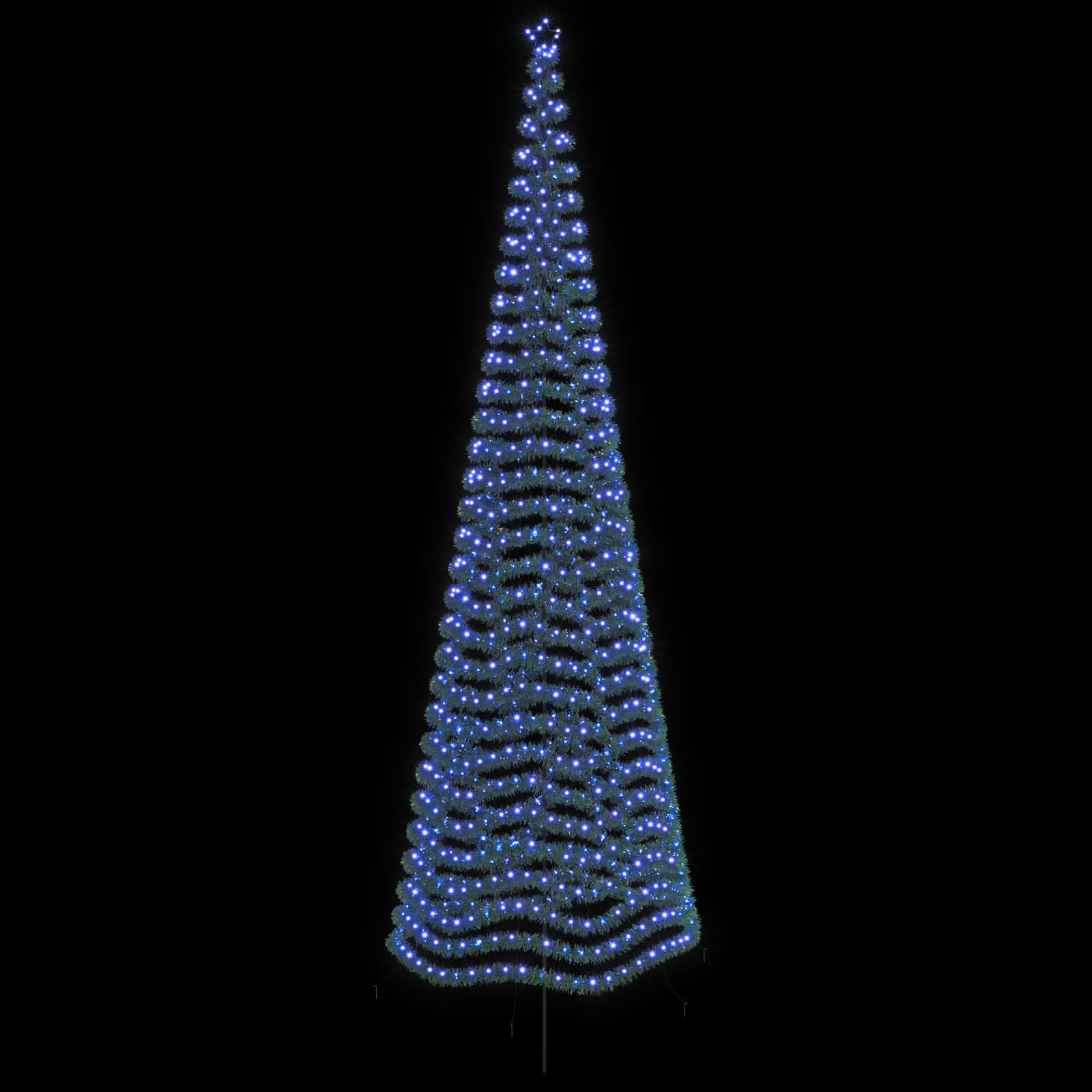 LED novoletna jelka iz tinsel traku s klinom EKENAS 500 cm