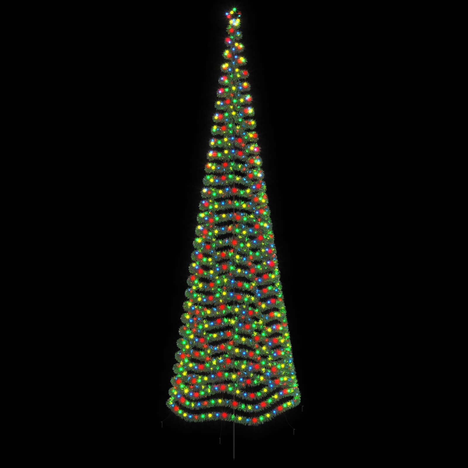 LED novoletna jelka iz tinsel traku s klinom EKENAS 500 cm