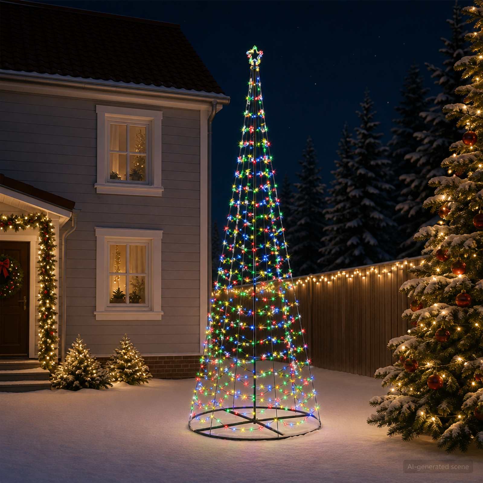 Spiralna LED novoletna jelka s podstavkom EKENAS 400 cm 588 LED
