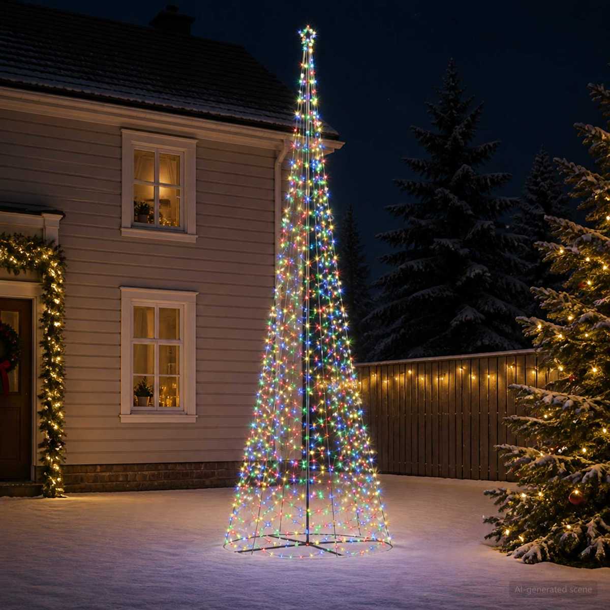 LED-spiraljuletræ med fod EKENAS 868 LED'er