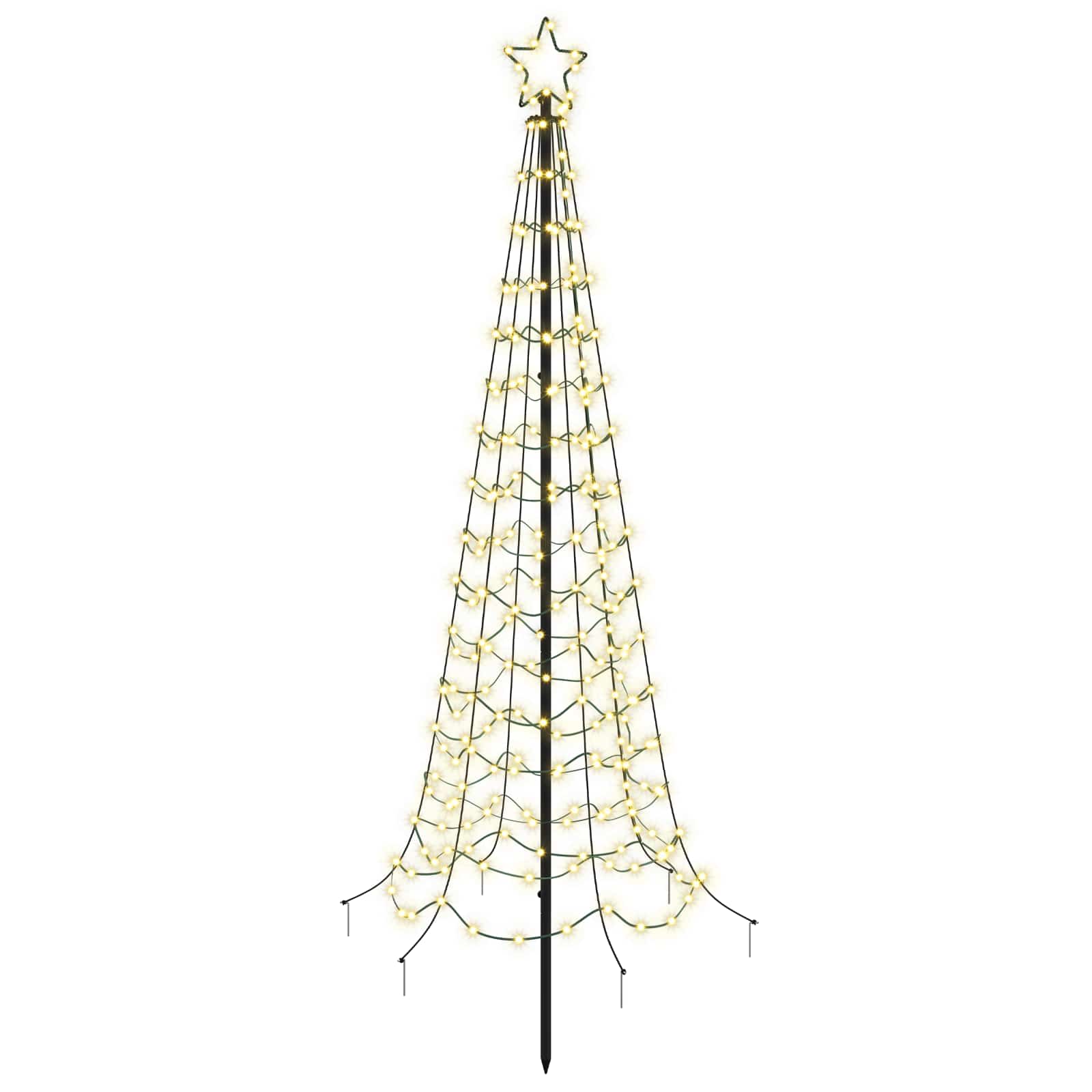 vidaXL LED špirálový vianočný stromček so zápichom EKENAS 180 cm
