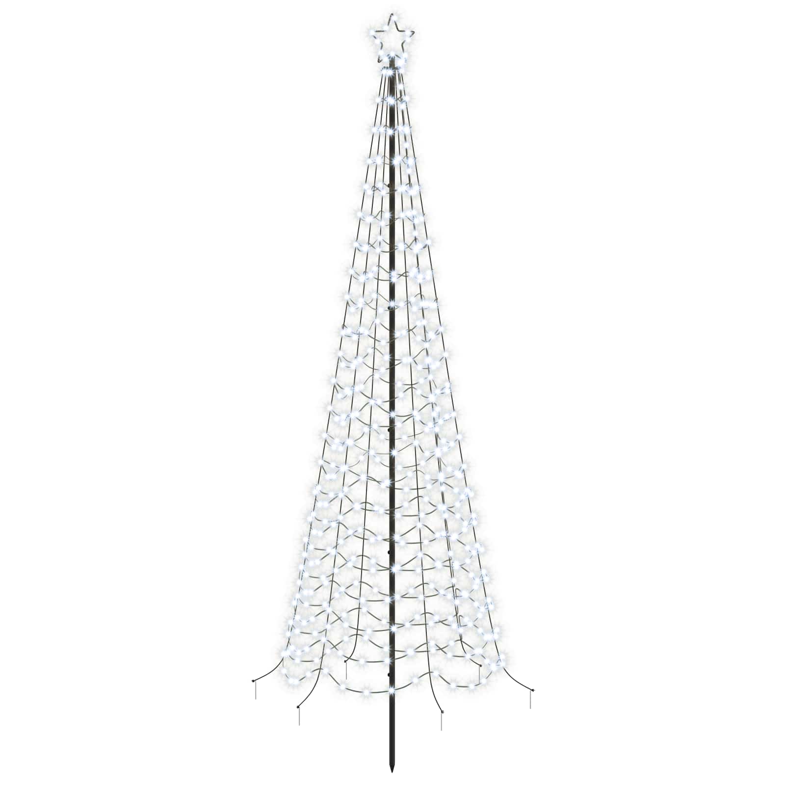 vidaXL LED špirálový vianočný stromček so zápichom EKENAS 250 cm