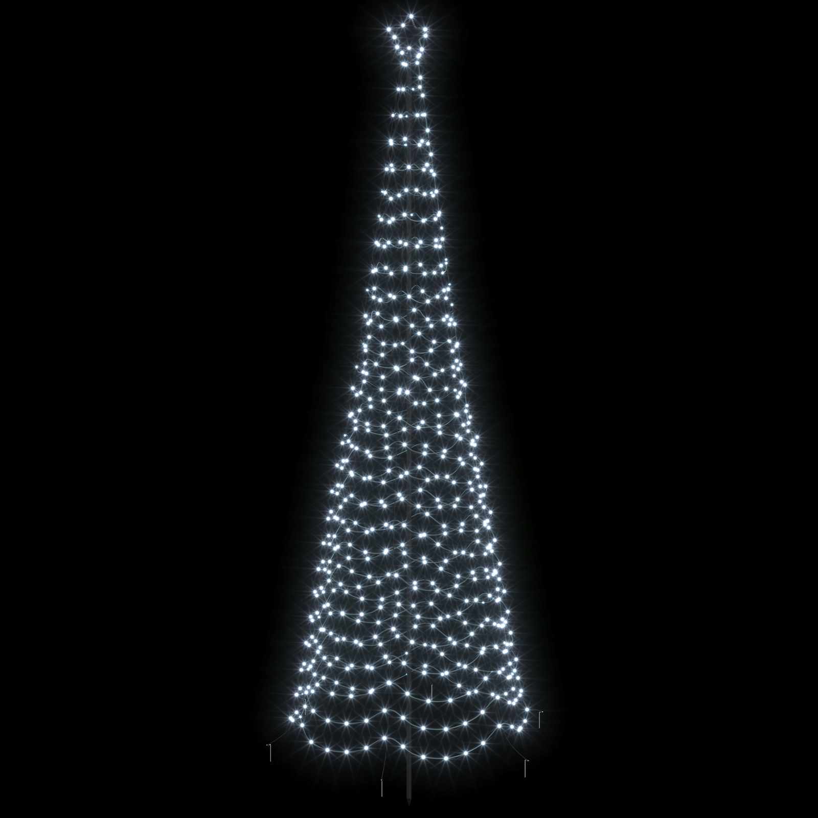 Spiralna božična jelka z LED lučkami in klinom EKENAS 300 cm