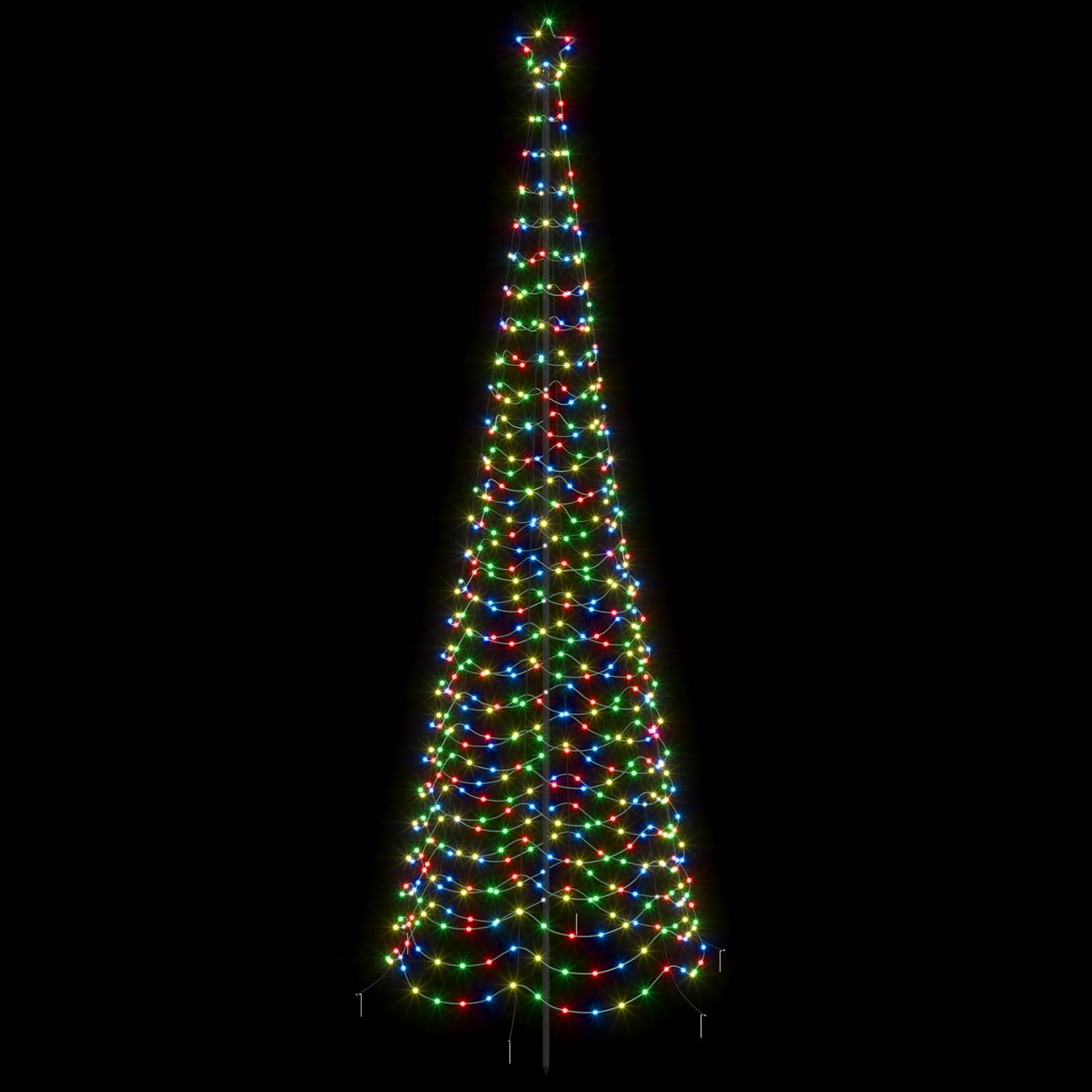 Spiralna božična jelka z LED lučkami in klinom EKENAS 300 cm