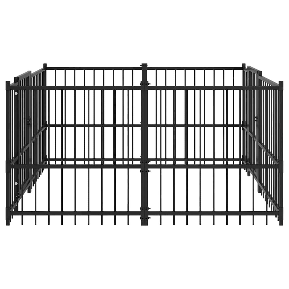 Udendørs Hunde Legesektion Sort 192 x 192 x 100 cm Stål - Billede 5
