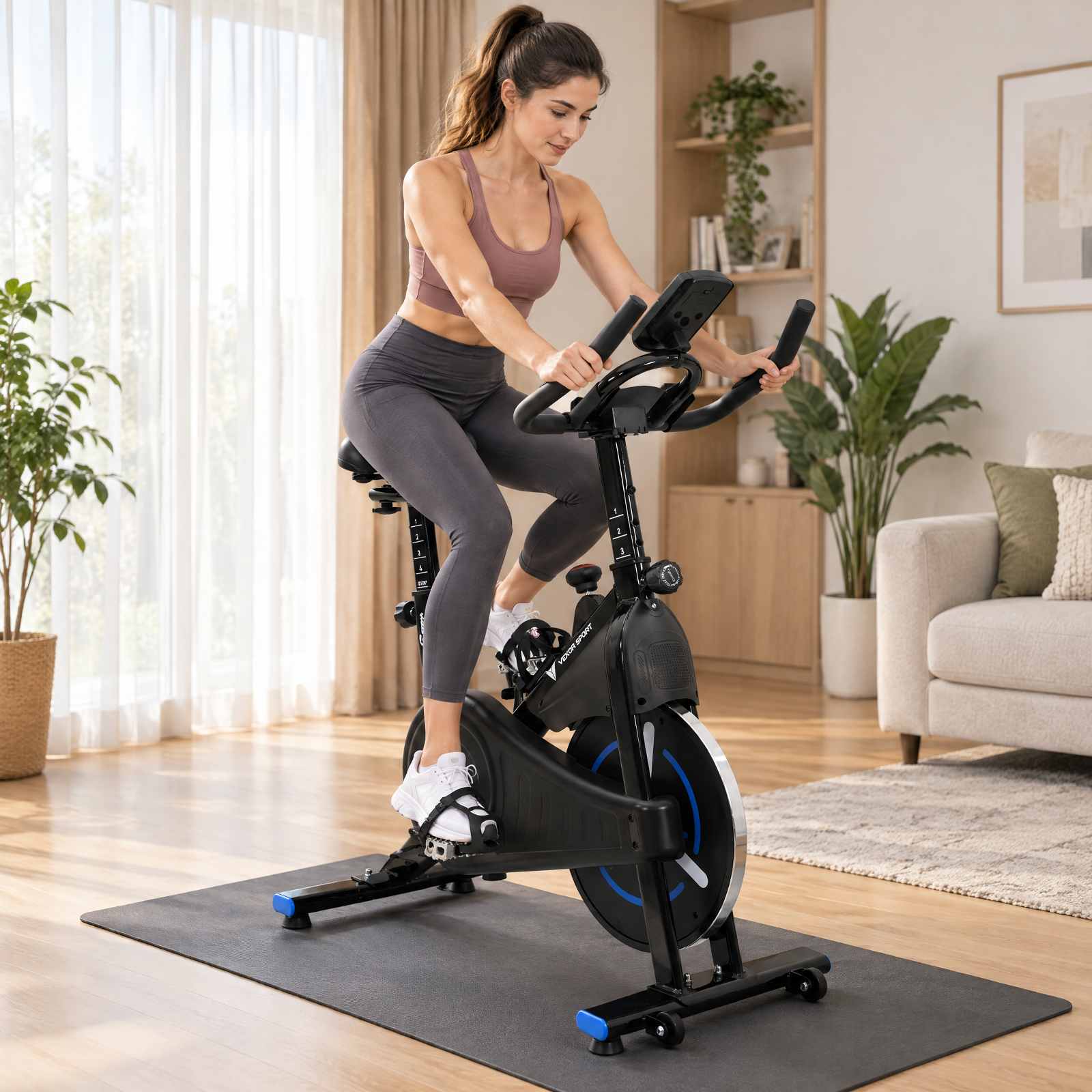 vidaXL Magnetisk spinningcykel Vexor Sport 120 kg Sort og Blå