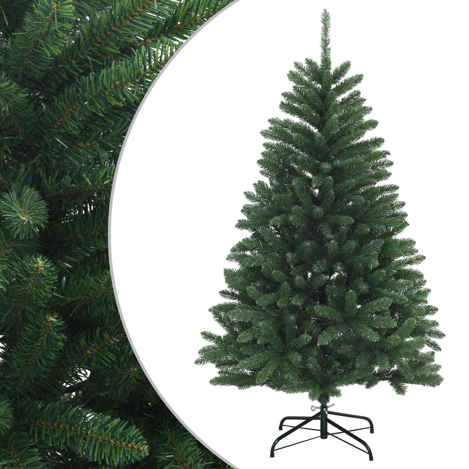 vidaXL Umelý Sklápací Vianočný Stromček 150 cm PVC Stredne zelená