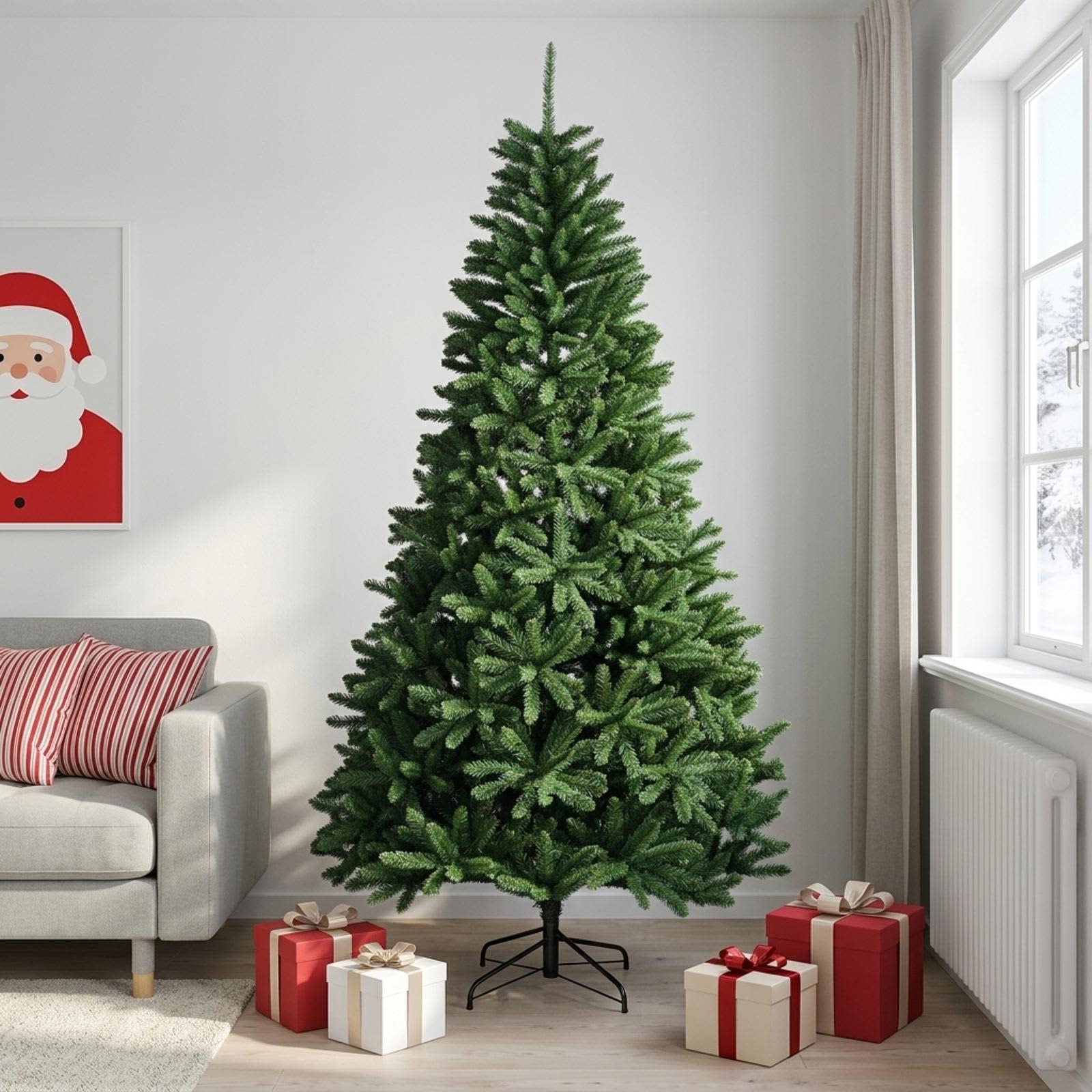 vidaXL Kunstigt Hinged Juletræ 210 cm PVC Mellemgrøn