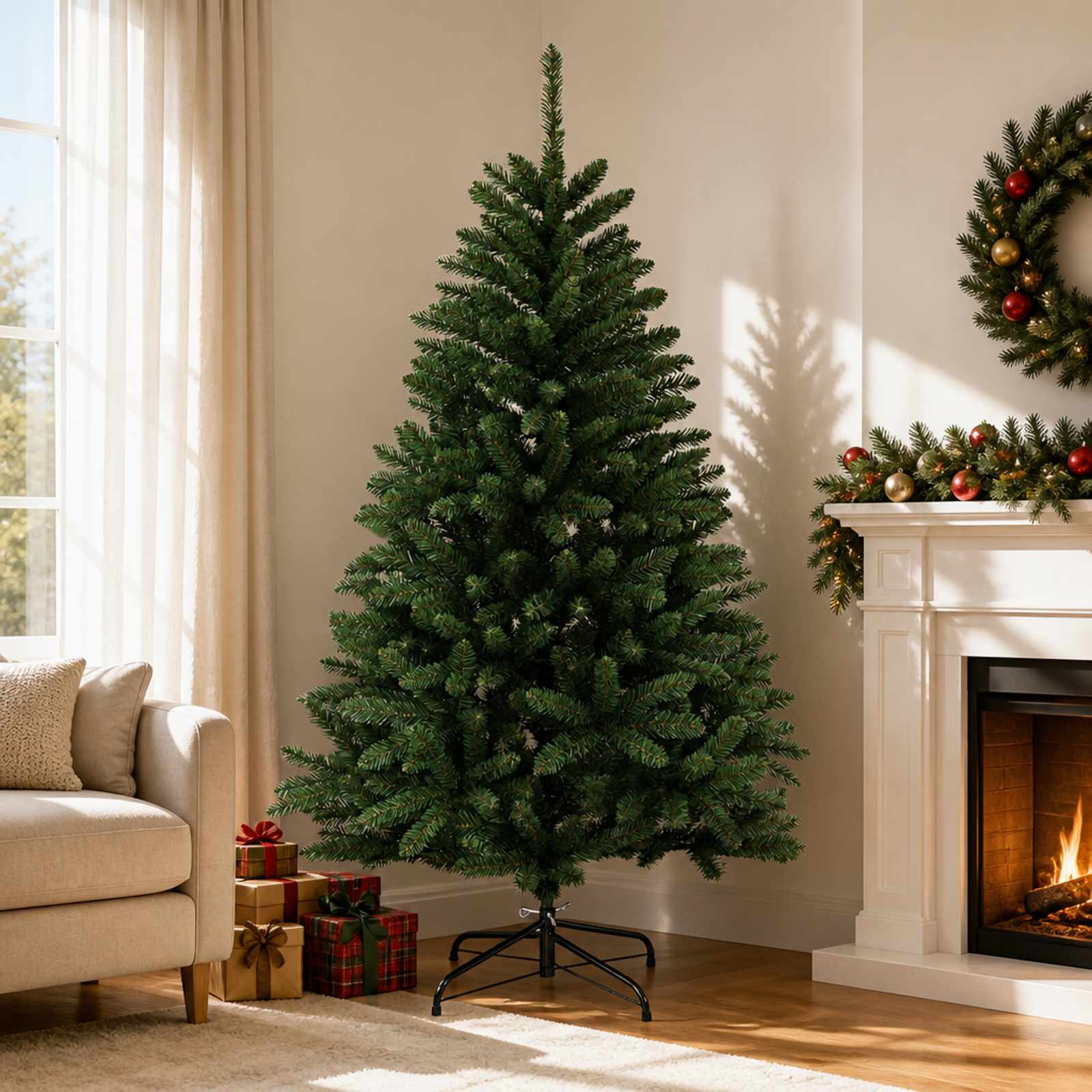 vidaXL Kunstmatige Inklapbare Kerstboom 150 cm PVC Medium Groen