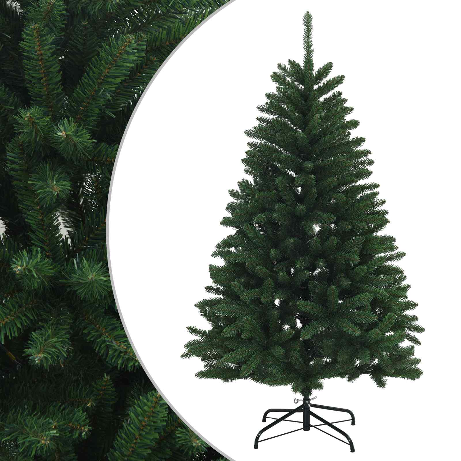 vidaXL Umelý Sklápací Vianočný Stromček 180 cm PVC Stredne zelená