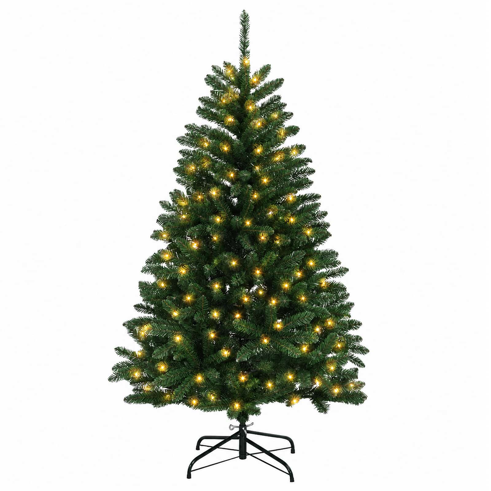 Umetno Zložljivo Božično Drevo 120 cm 150 LED Toplo bela PVC