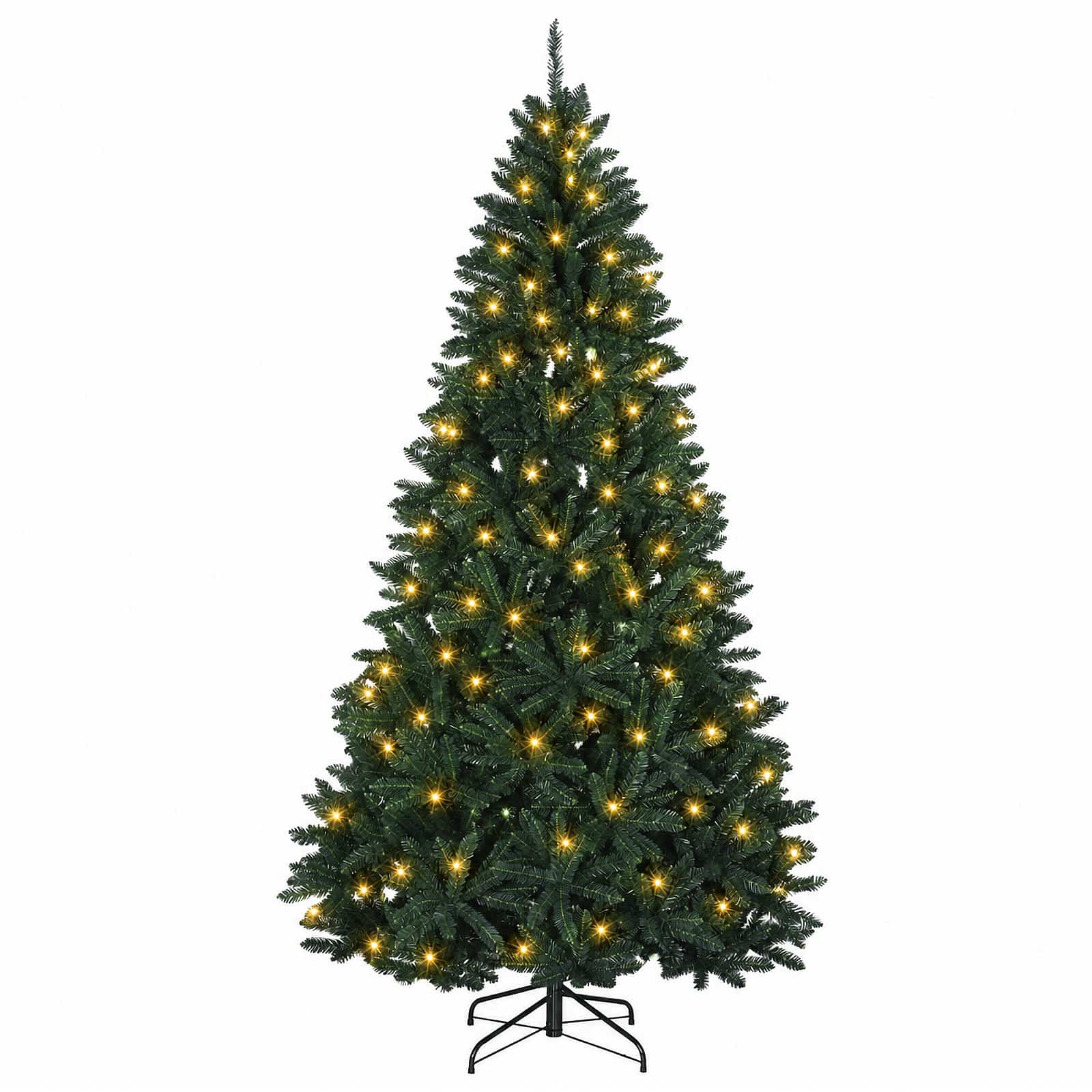 vidaXL Kunstmatige Inklapbare Kerstboom 240 cm 600 LED's Warmwit PVC groen, foto 4