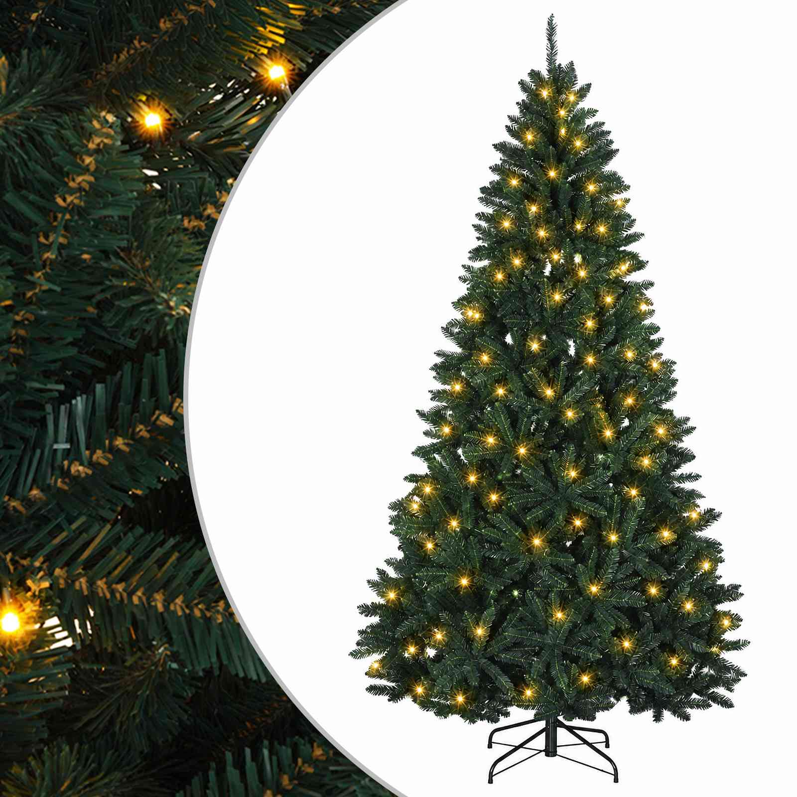 vidaXL Kunstmatige Inklapbare Kerstboom 300 cm 1000 LED's Warmwit PVC groen, foto 3