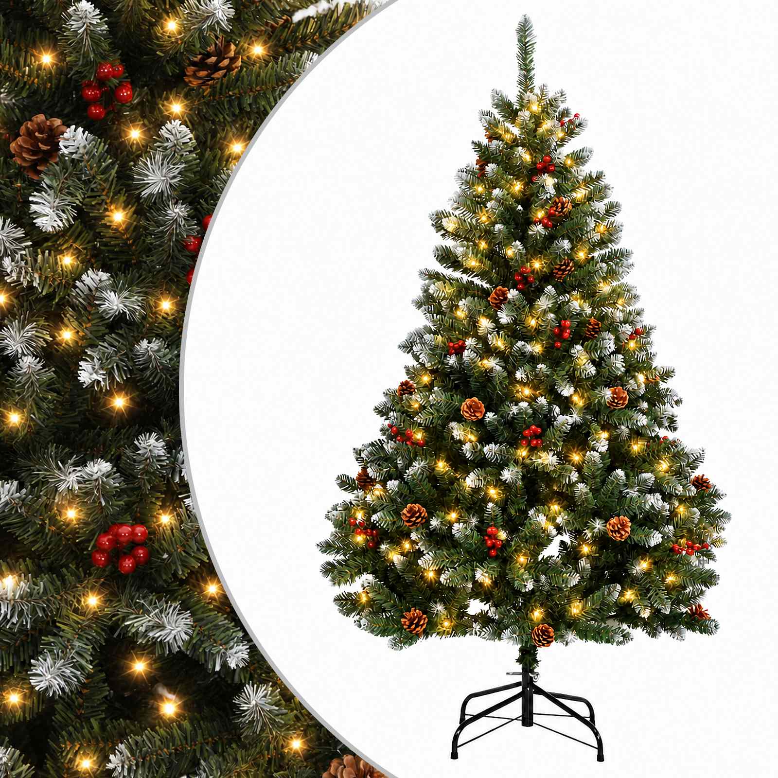 vidaXL Umelý Sklápací Vianočný Stromček 120 cm 150 LED Teplá biela