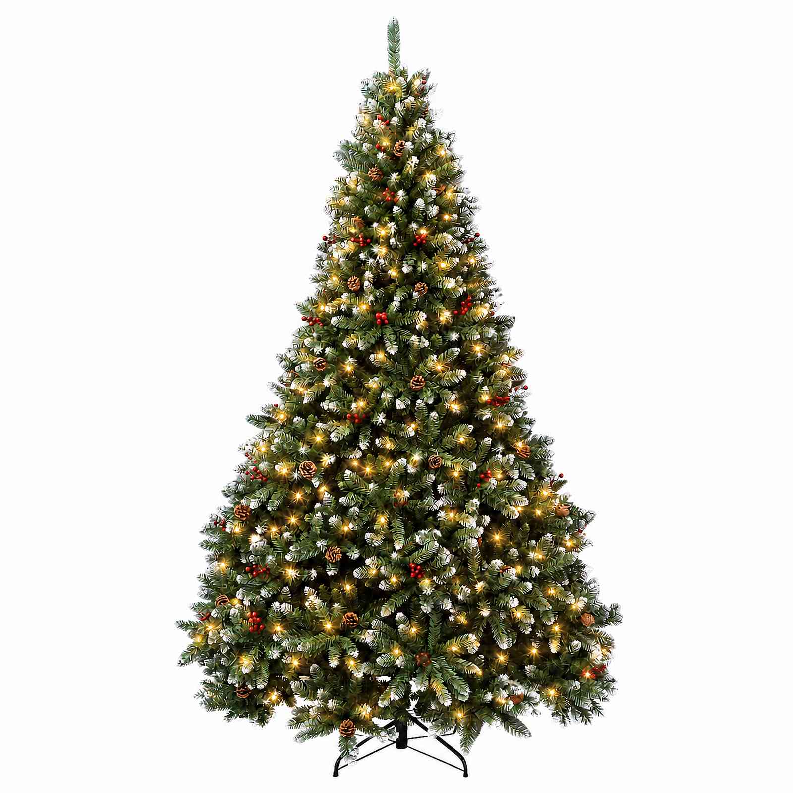 vidaXL Kunstmatige Inklapbare Kerstboom 270 cm 600 LED's Warmwit PVC groen, foto 4