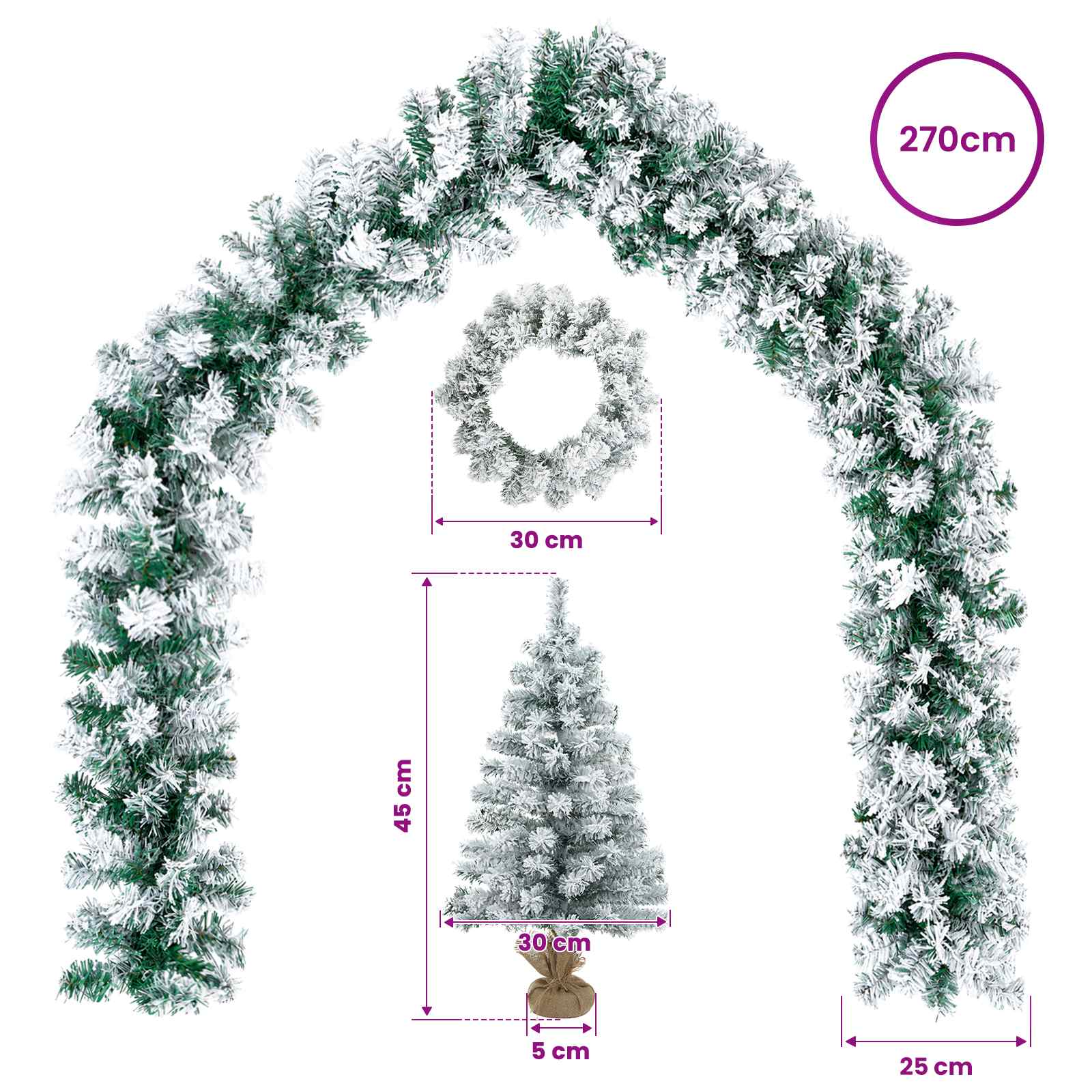 Mini Christmas Tree size guide