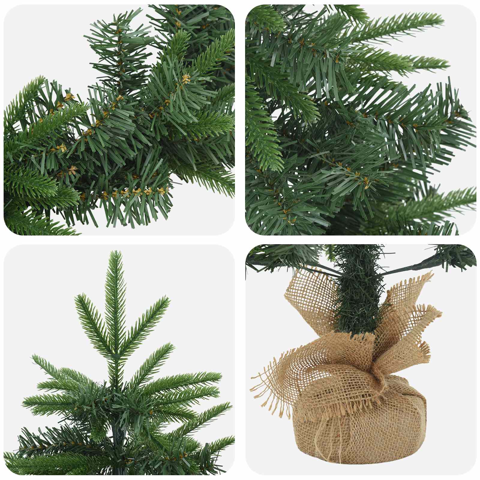 Komplet mini božičnih dreves 60 cm PVC in PE Zelena