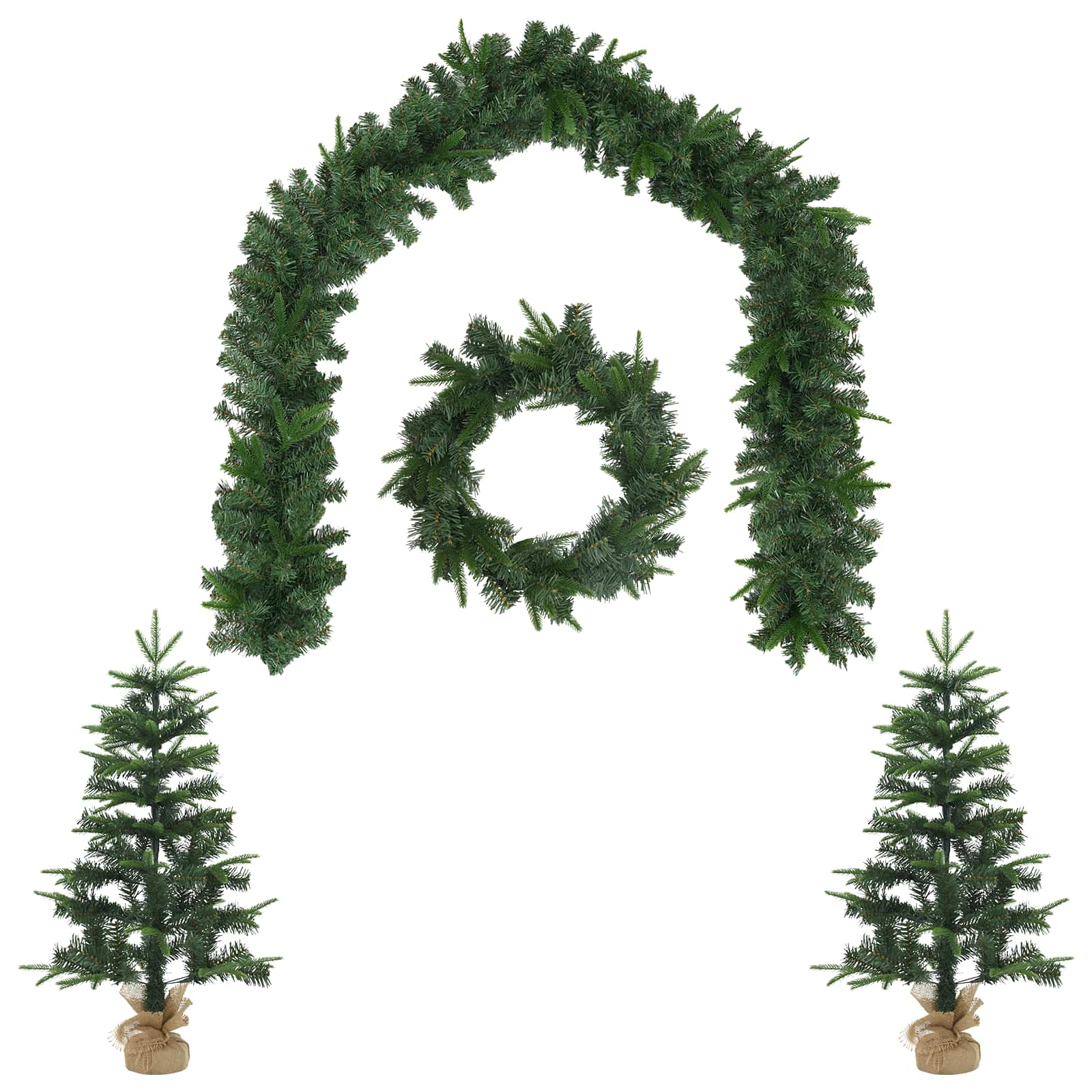 vidaXL Súprava mini vianočných stromčekov 60 cm PVC a PE Zelená