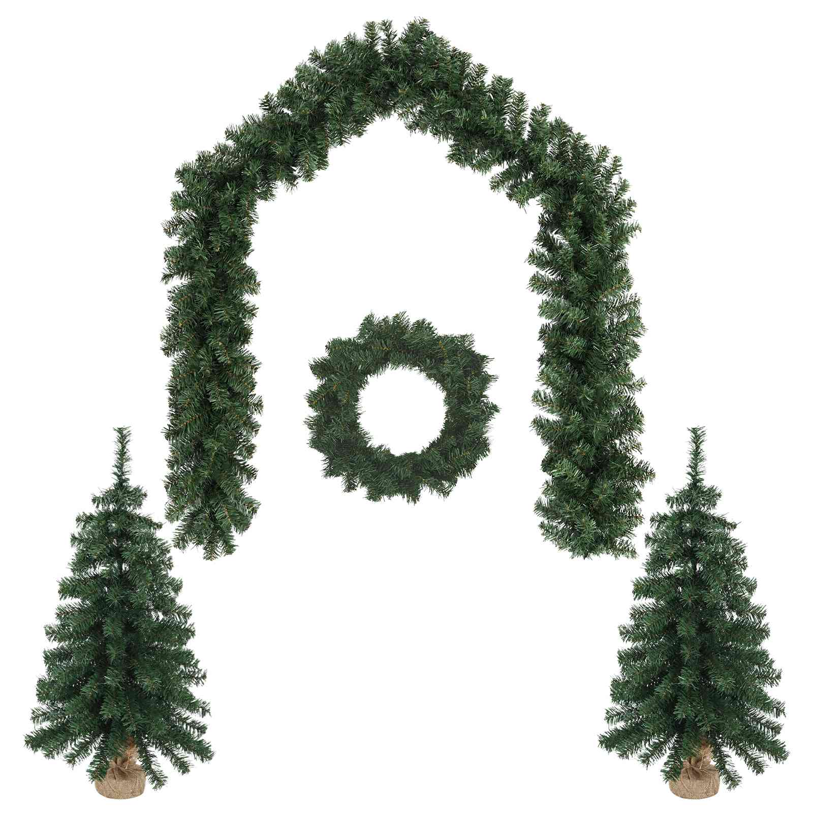 Komplet mini božičnih dreves 90 cm PVC Zelena