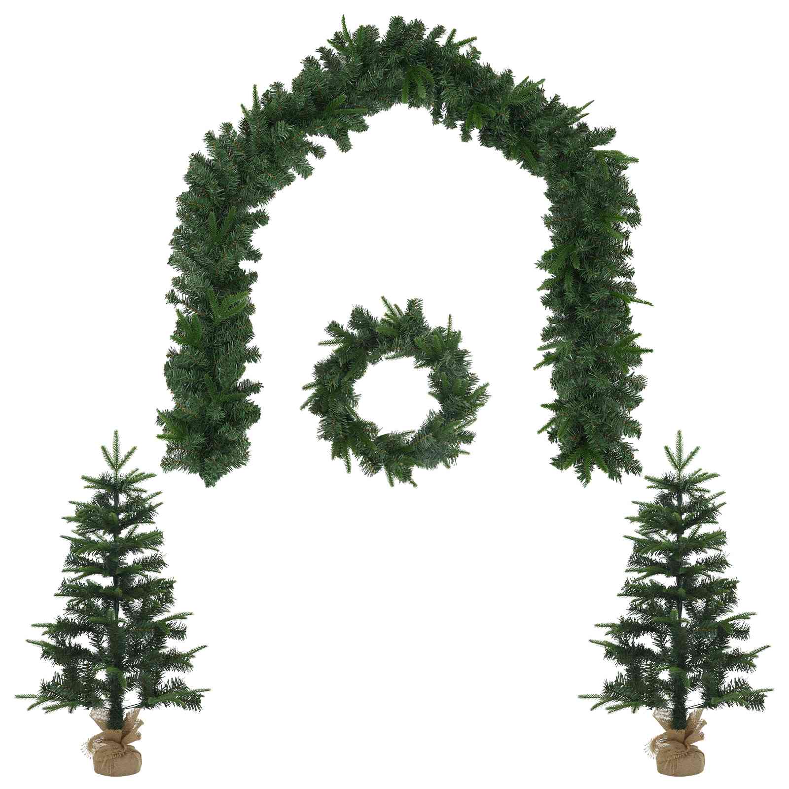 vidaXL Súprava mini vianočných stromčekov 90 cm PVC a PE Zelená