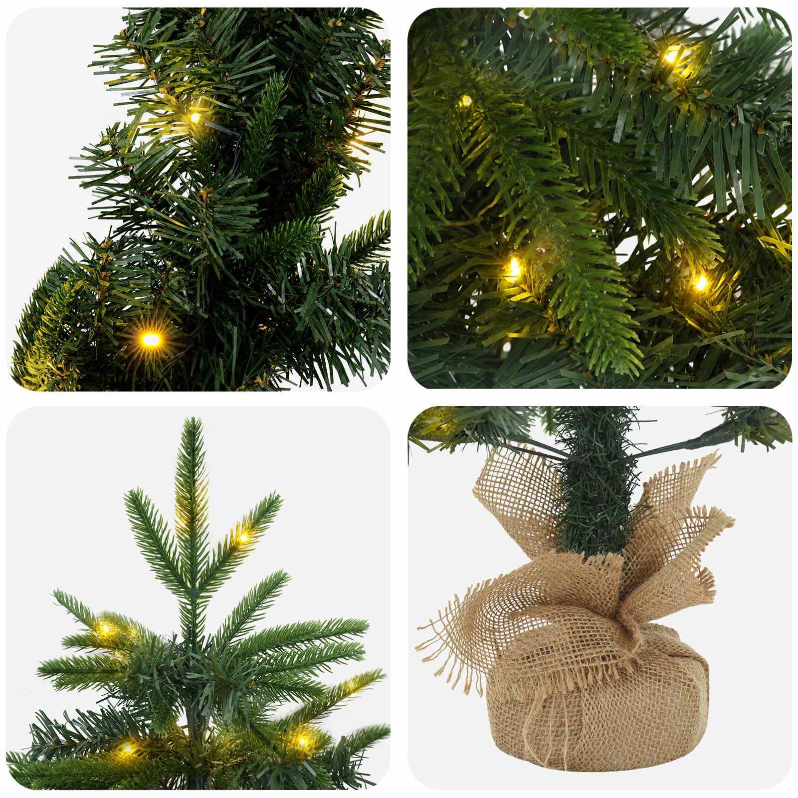 Mini božično drevesce 90 cm 175 LED Toplo bela PVC in PE Zelena