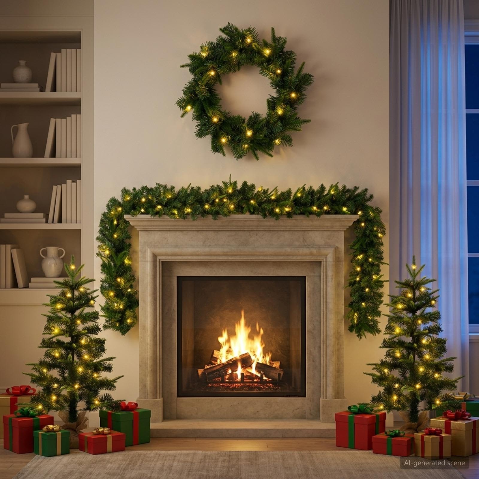 Mini božično drevesce 90 cm 175 LED Toplo bela PVC in PE Zelena