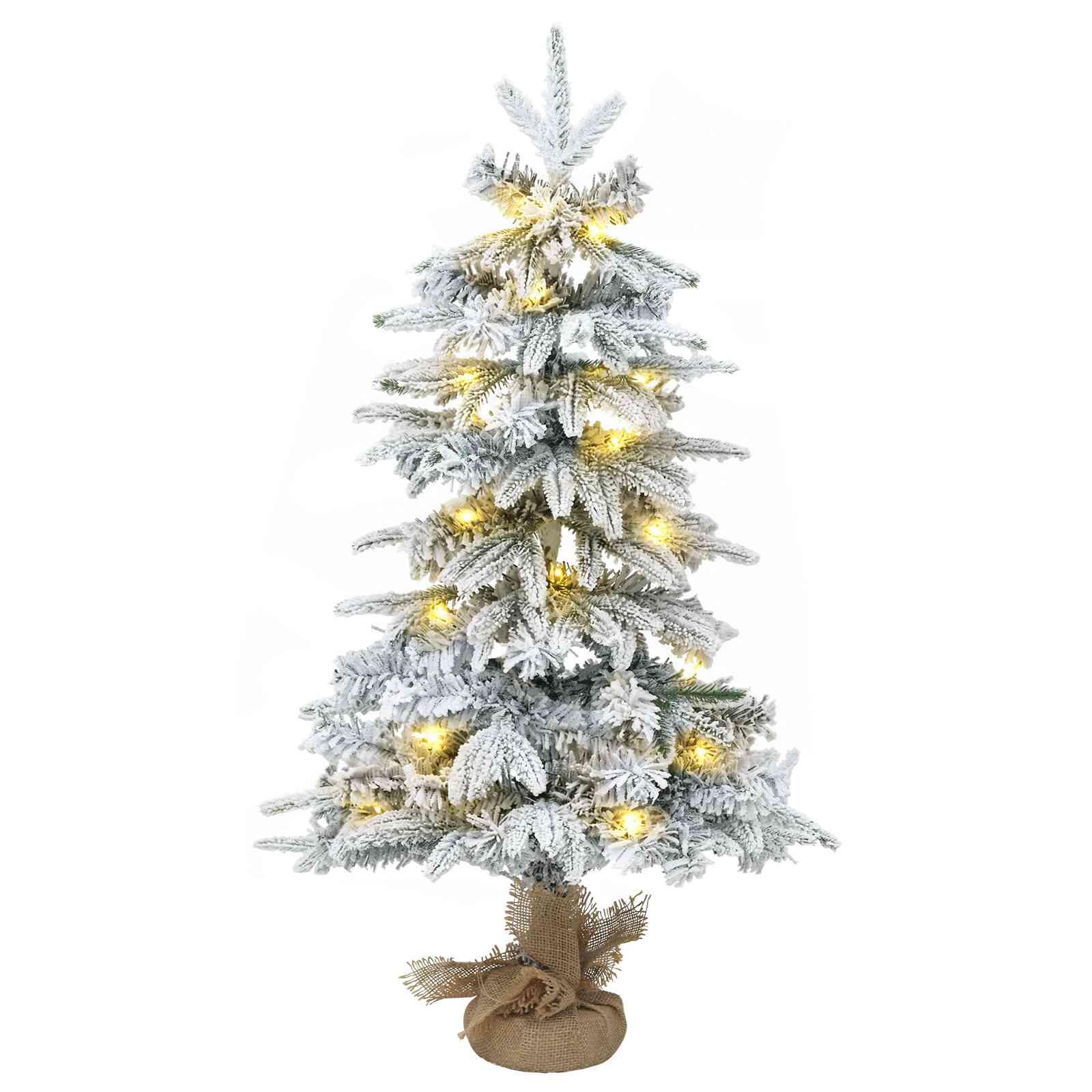 Komplet mini božičnih dreves 90 cm 175 LED Toplo bela PVC in PE