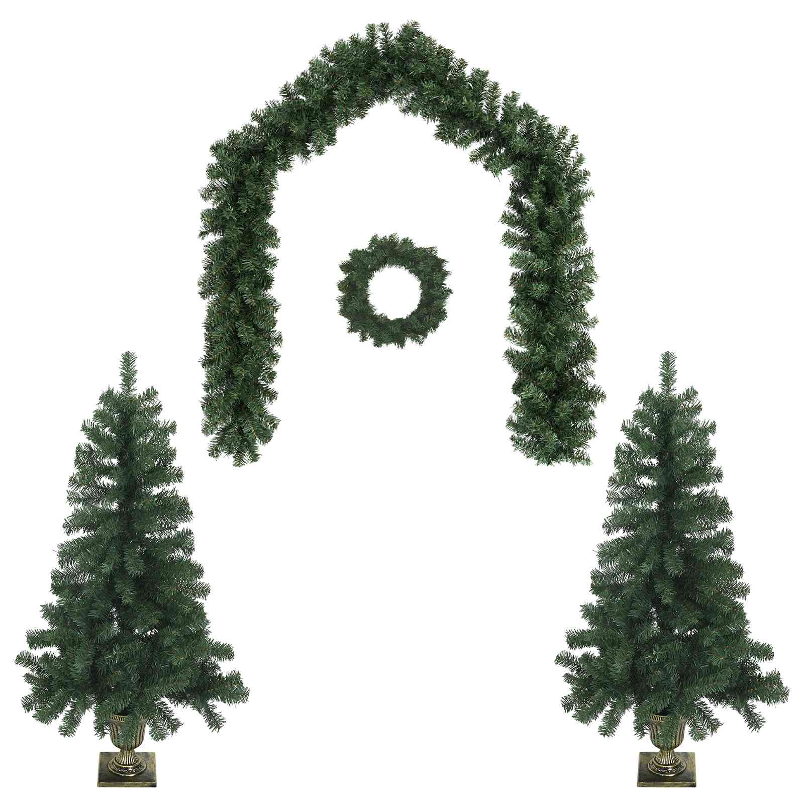 vidaXL Súprava mini vianočných stromčekov 120 cm PVC Zelená