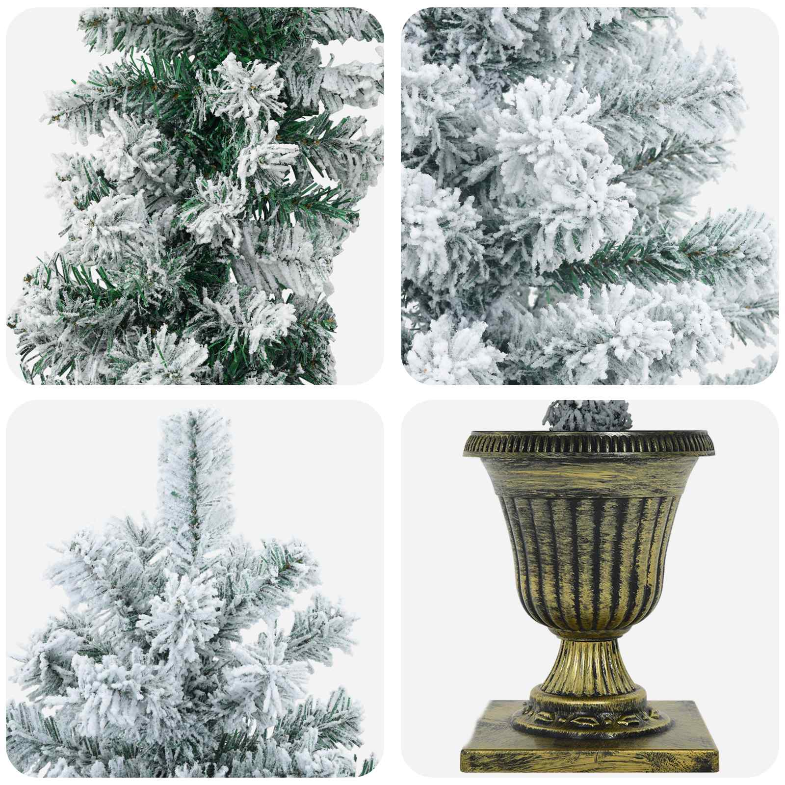 Komplet mini božičnih dreves 120 cm PVC Zelena in Bela