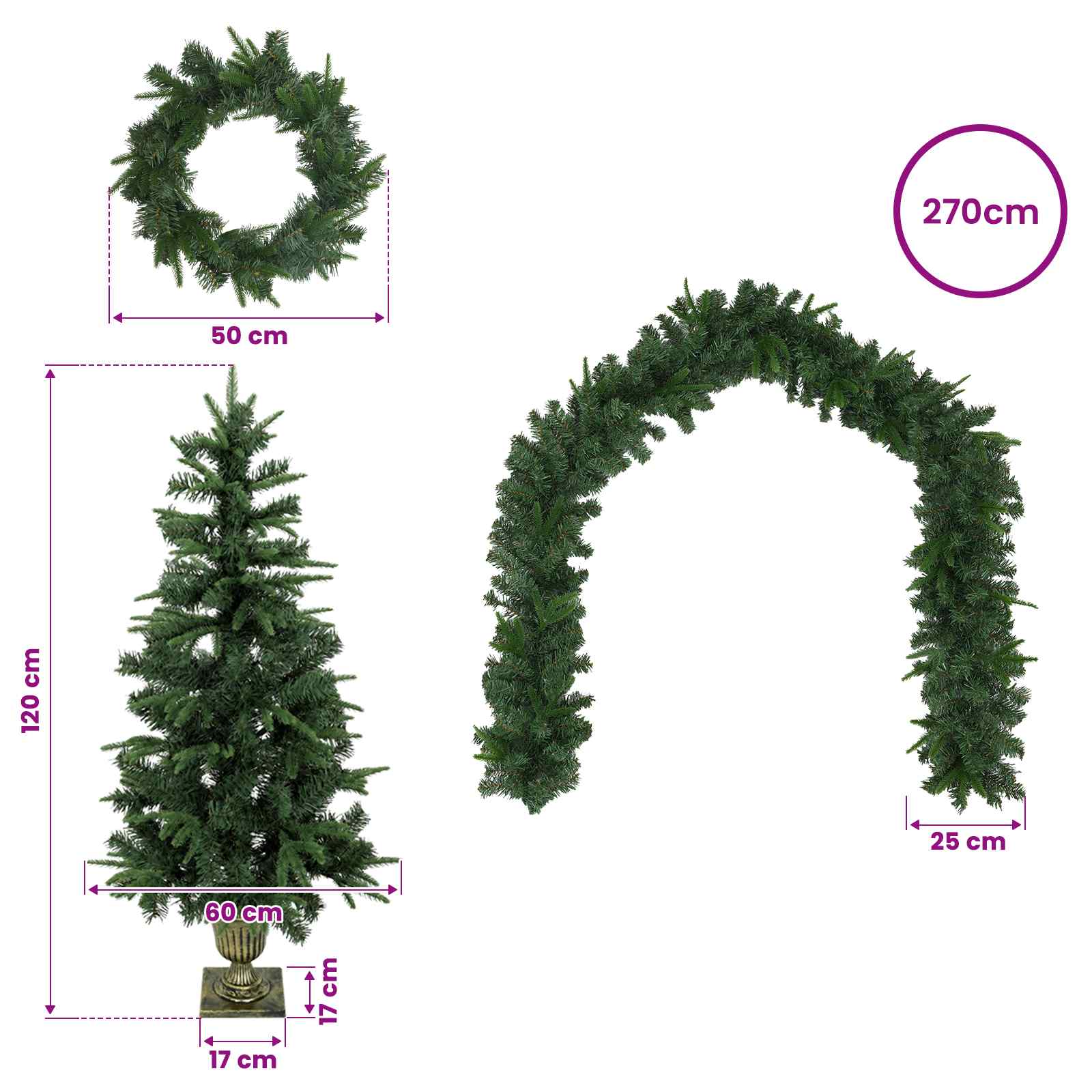 Mini Christmas Tree size guide
