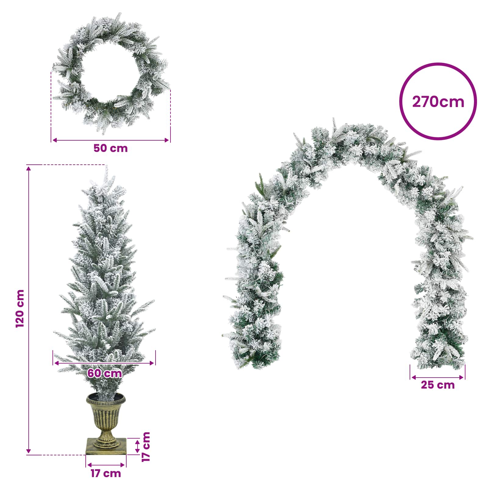 Mini božično drevesce 120 cm PVC in PE Zelena in Bela