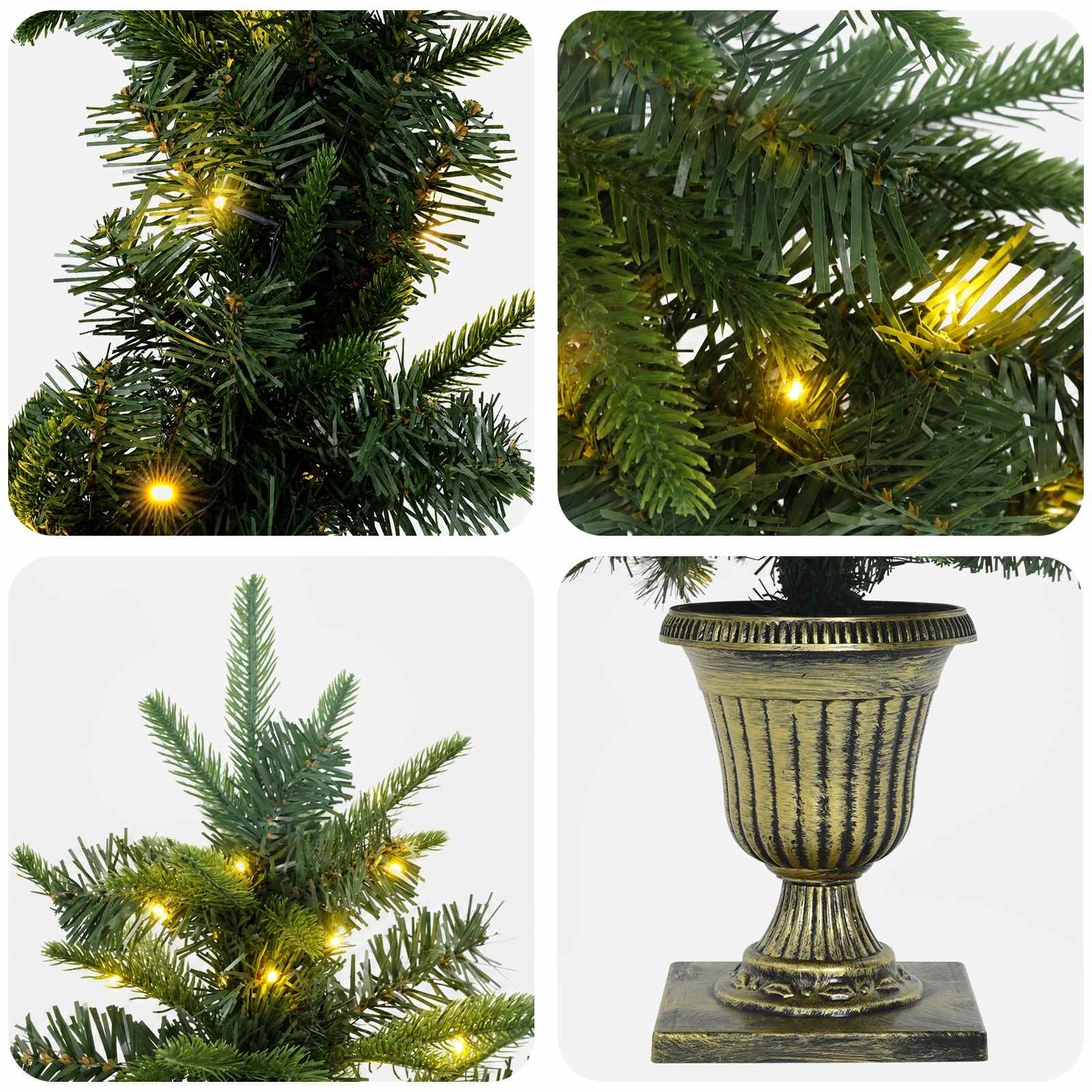 Komplet mini božičnih dreves 120 cm 275 LED Toplo bela