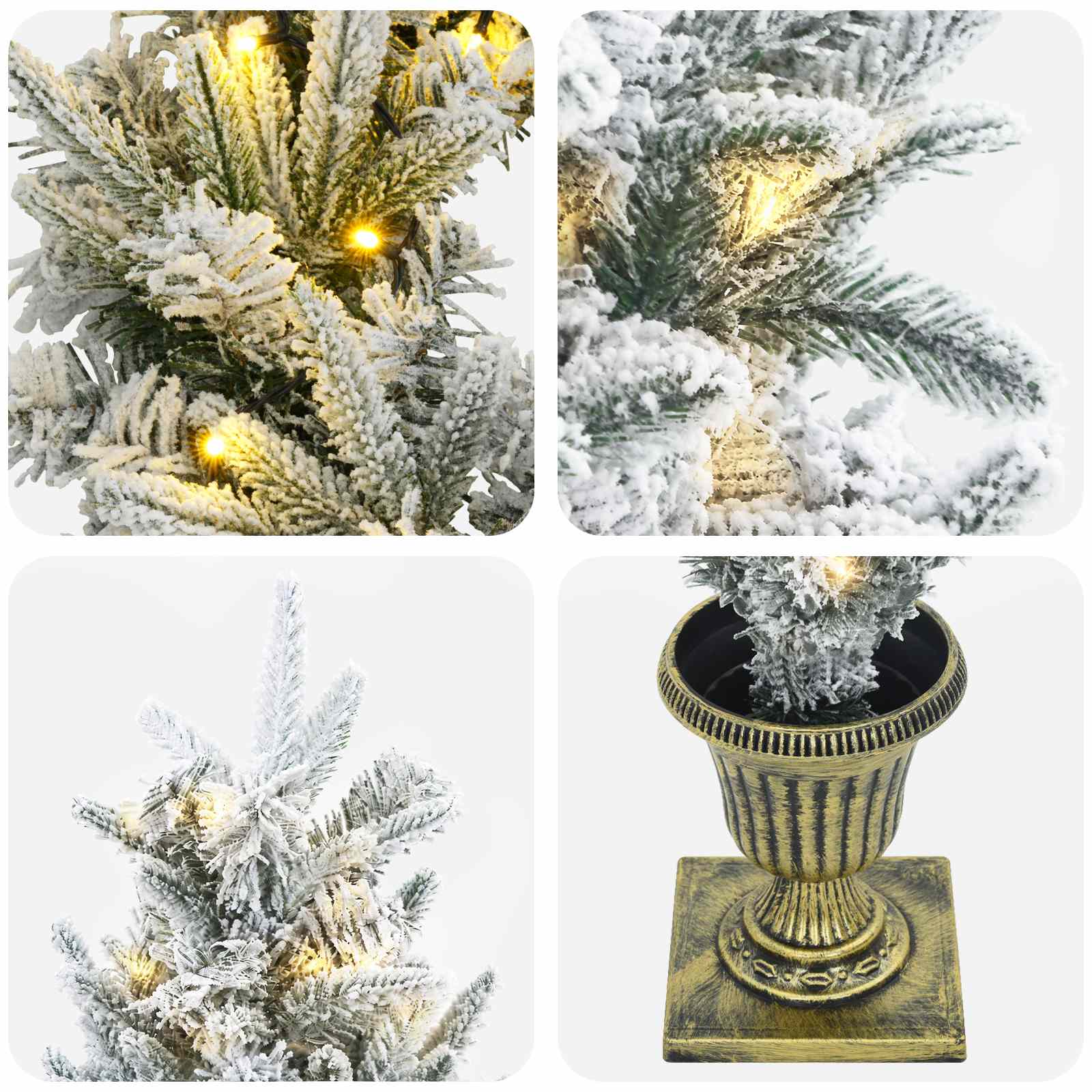 Mini božično drevesce 120 cm 275 LED Toplo bela PVC in PE