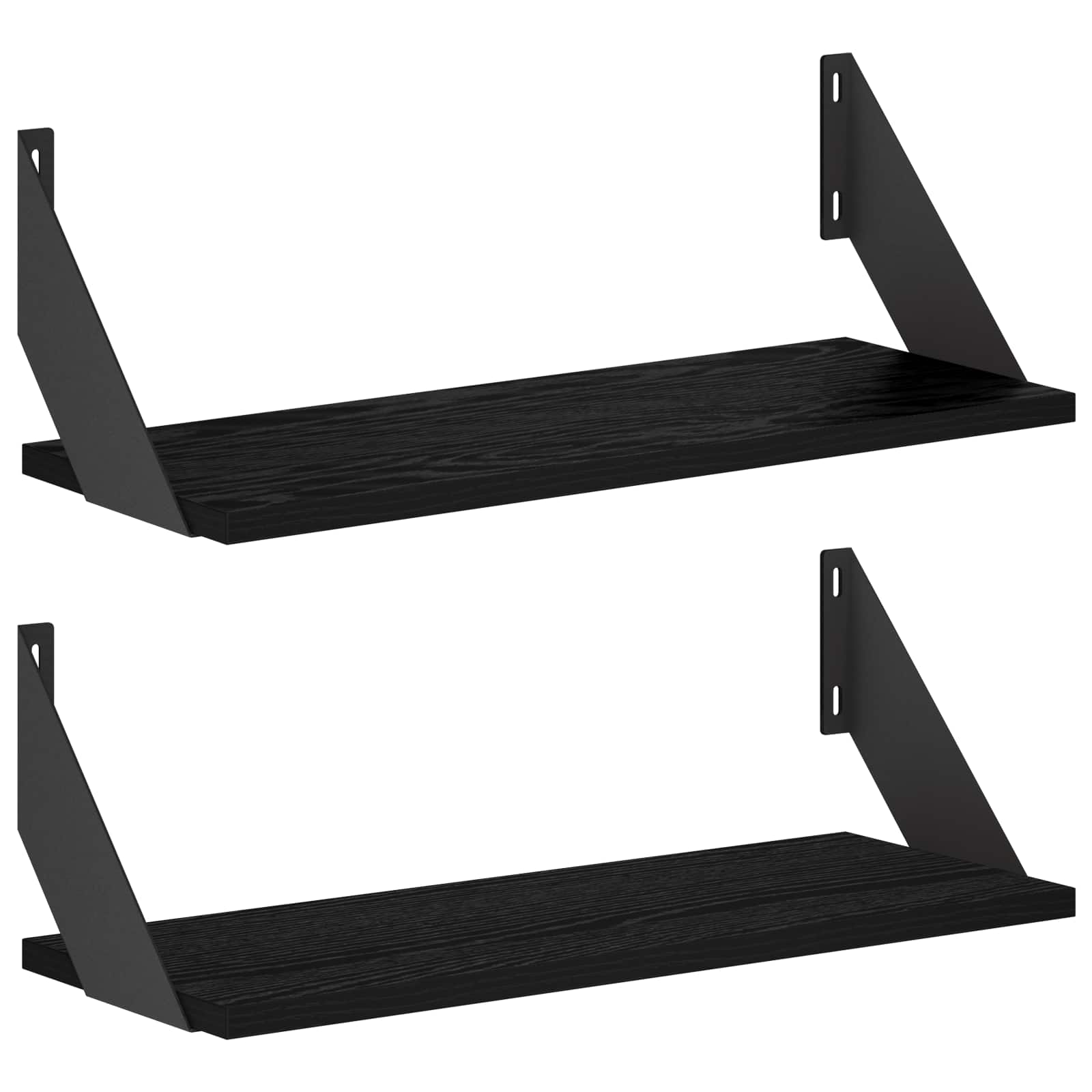 Stenske police 2 kos Črna 50 x 20 x 17 cm