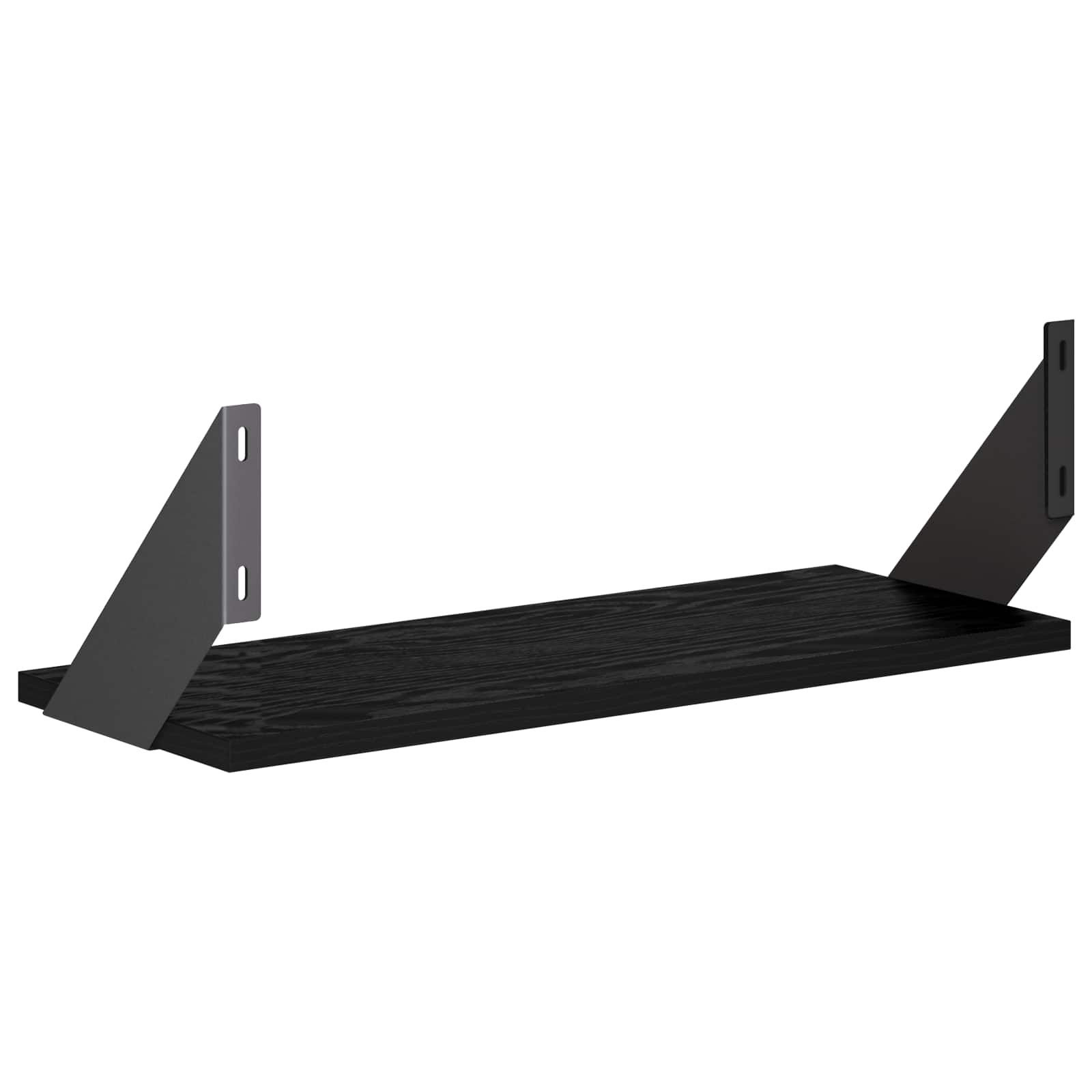 Stenske police 2 kos Črna 50 x 20 x 17 cm