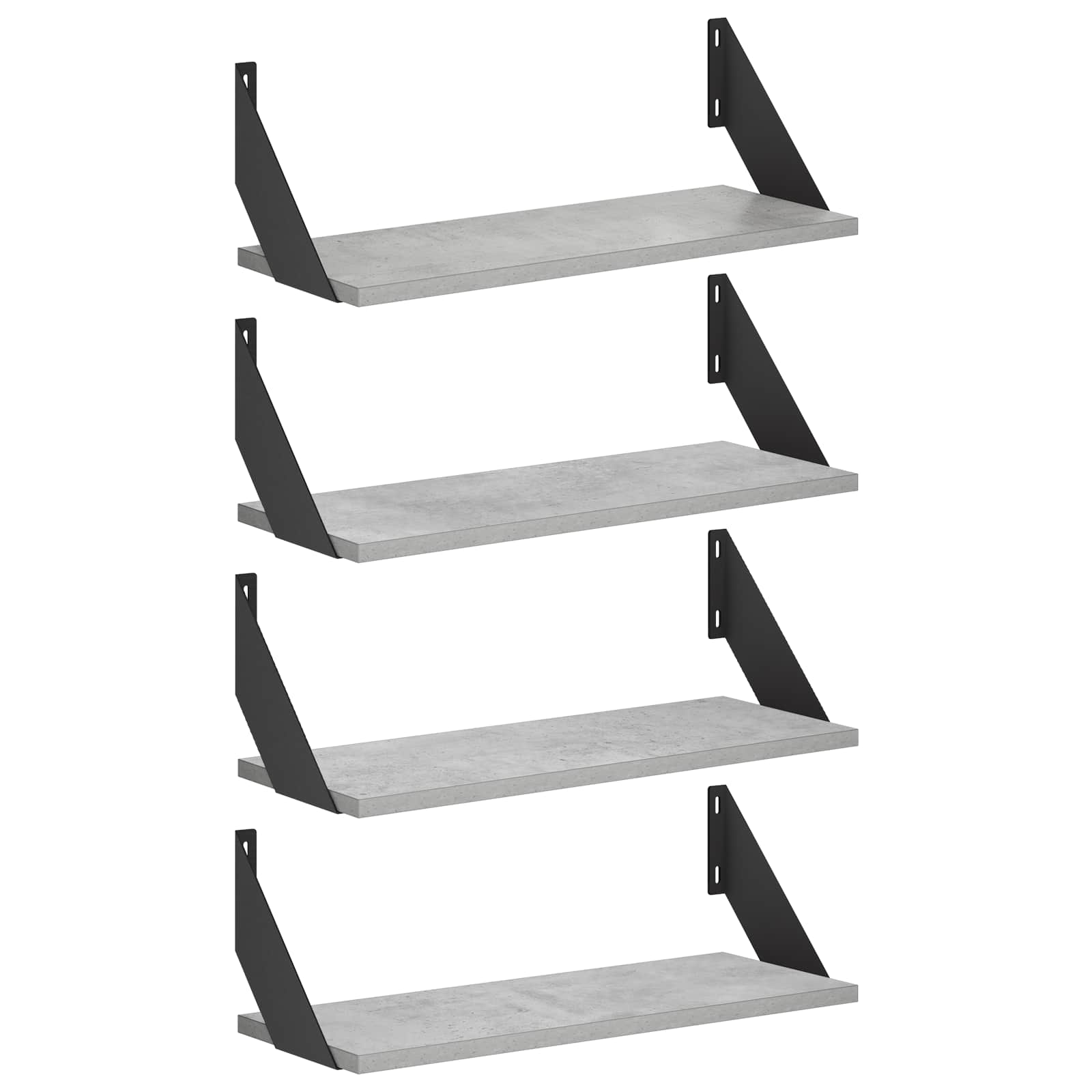 Stenske police 4 kos Betonsko siva 50 x 20 x 17 cm