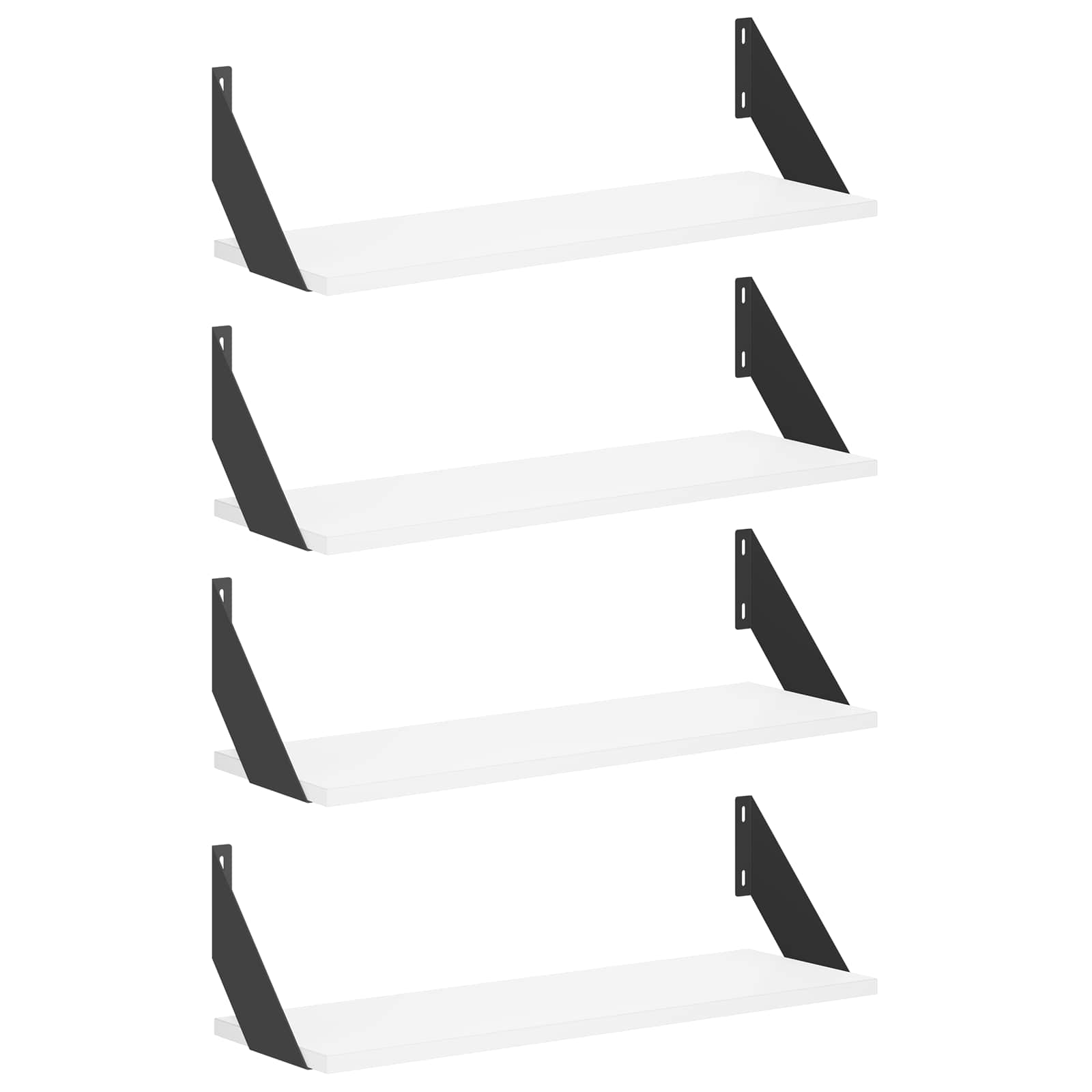 Stenske police 4 kos Bela 60 x 20 x 17 cm