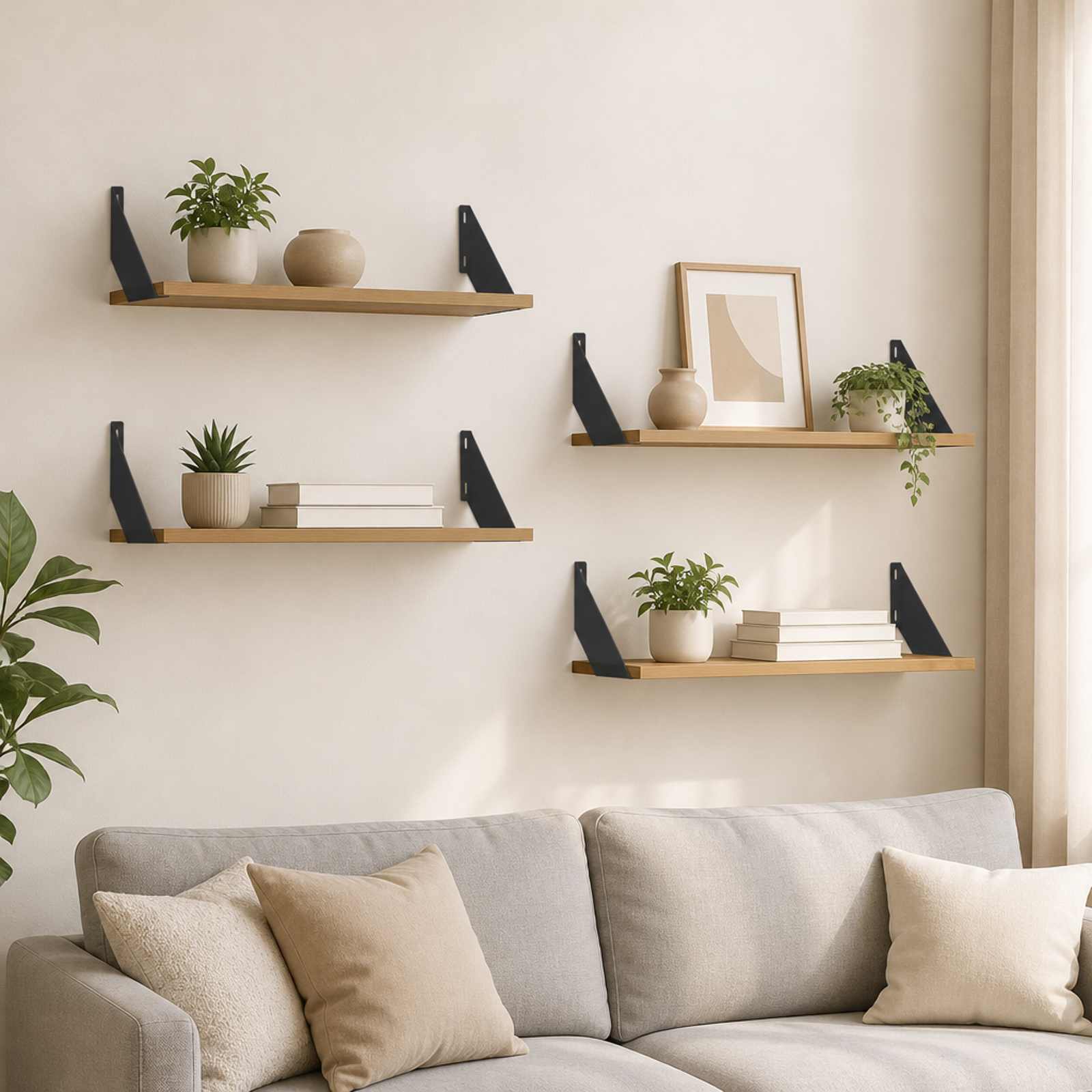Stenske police 4 kos Artisan hrast 70 x 20 x 17 cm