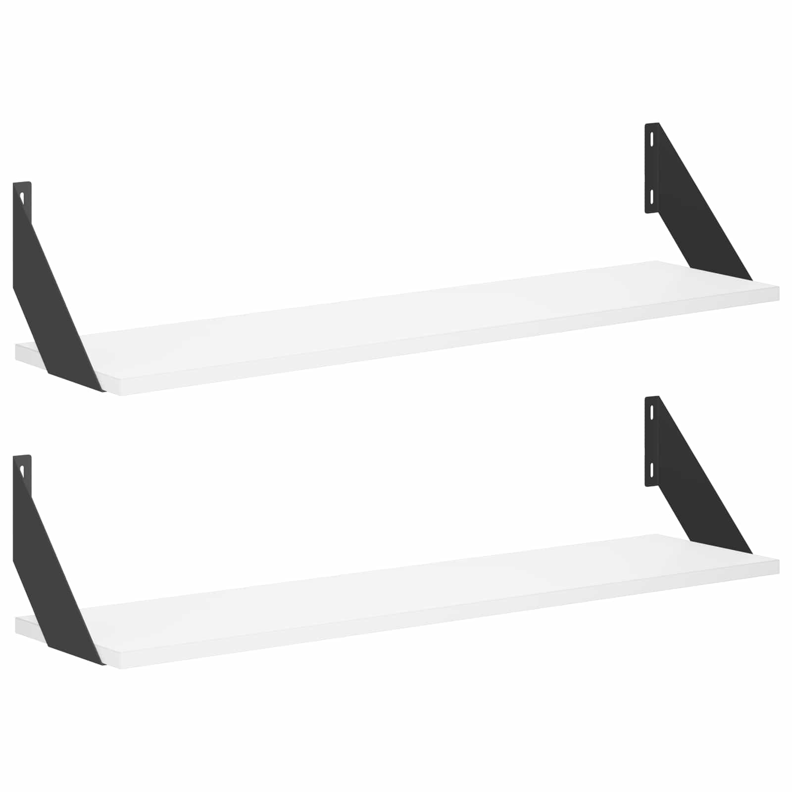 Stenske police 2 kos Bela 80 x 20 x 17 cm