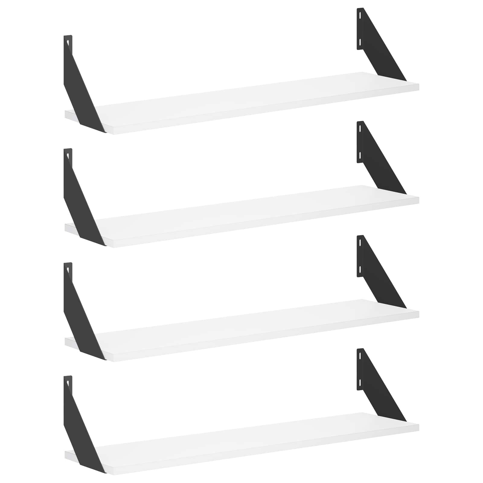 Stenske police 4 kos Bela 80 x 20 x 17 cm